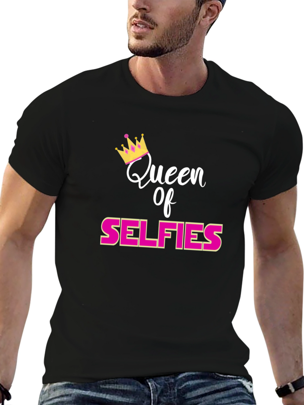 Queen of Selfies Black T-Shirt