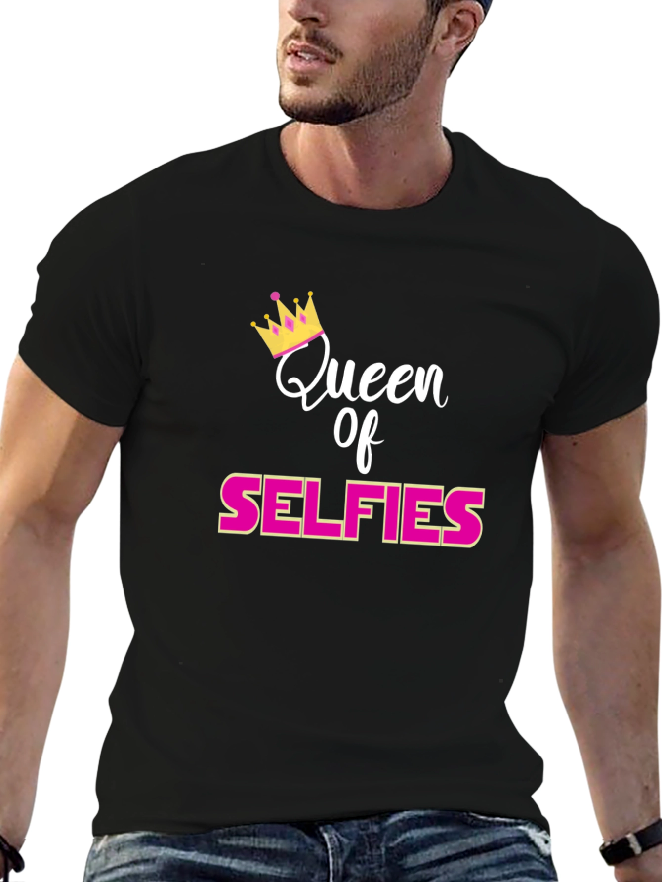 Queen of Selfies Black T-Shirt