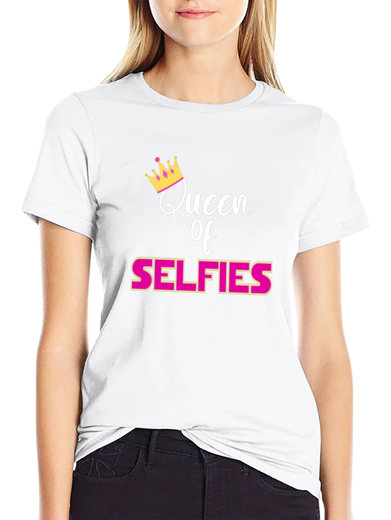 Queen of Selfies Black T-Shirt