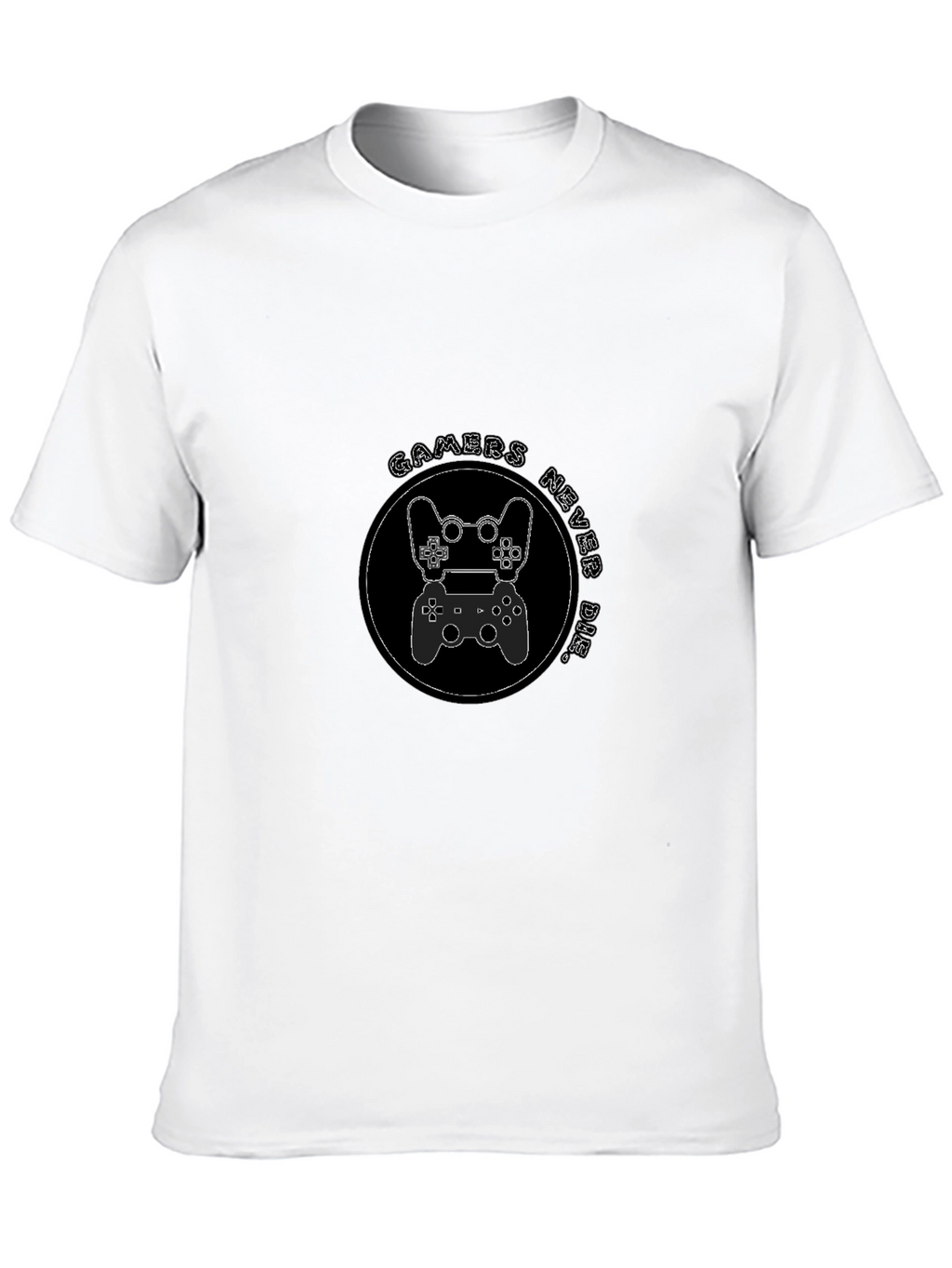 Gamers Never Die Black Graphic Tee