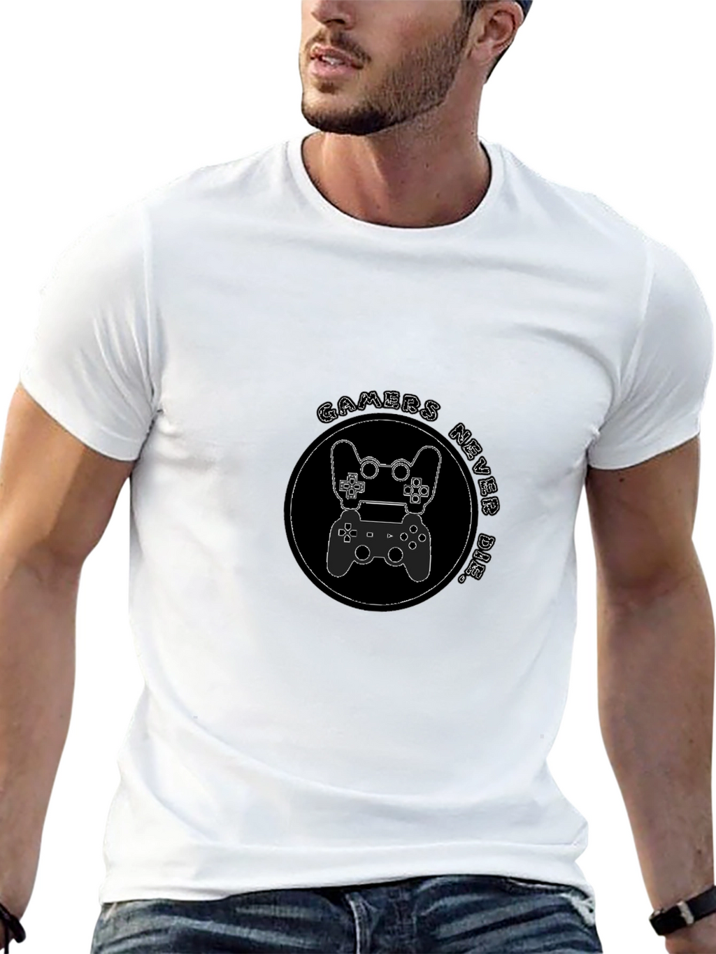Gamers Never Die Black Graphic Tee