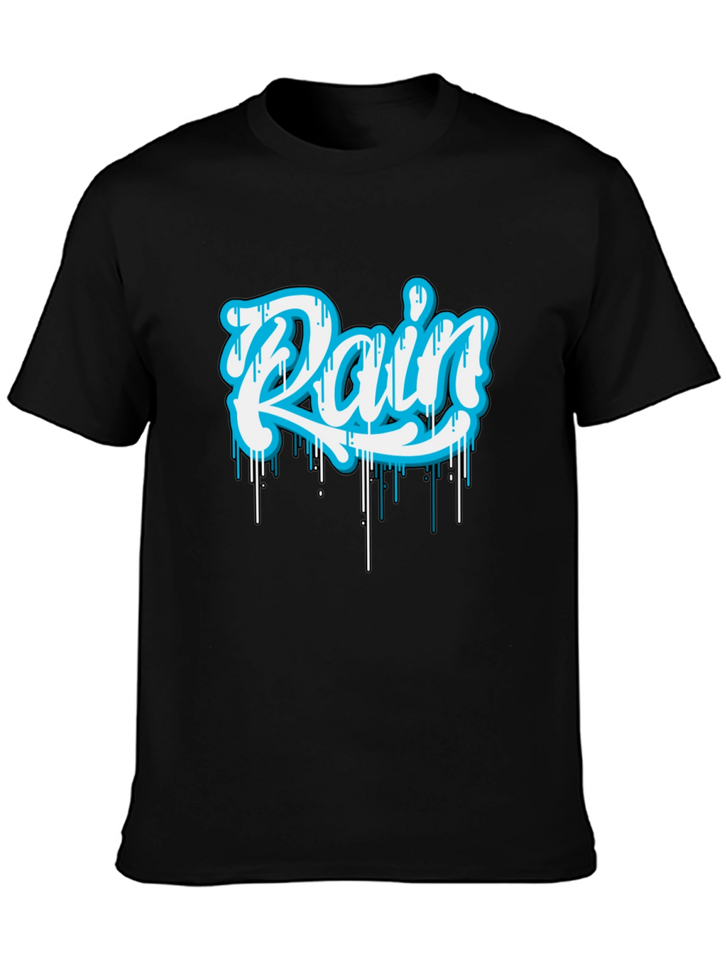 Rain Graphic Print Black T-Shirt