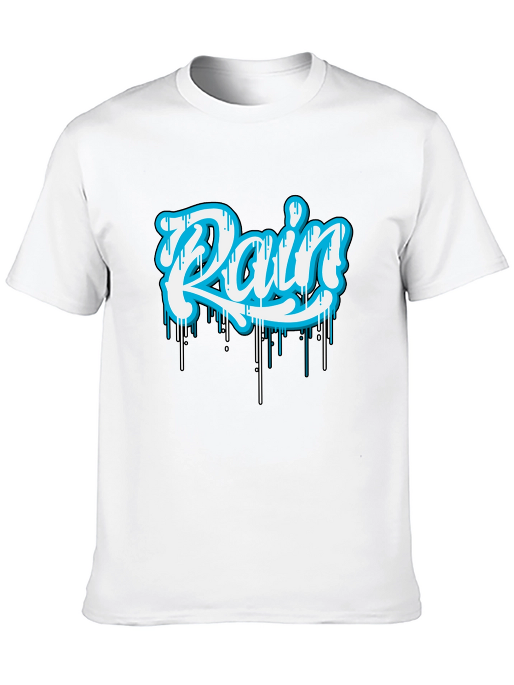 Rain Graphic Print Black T-Shirt