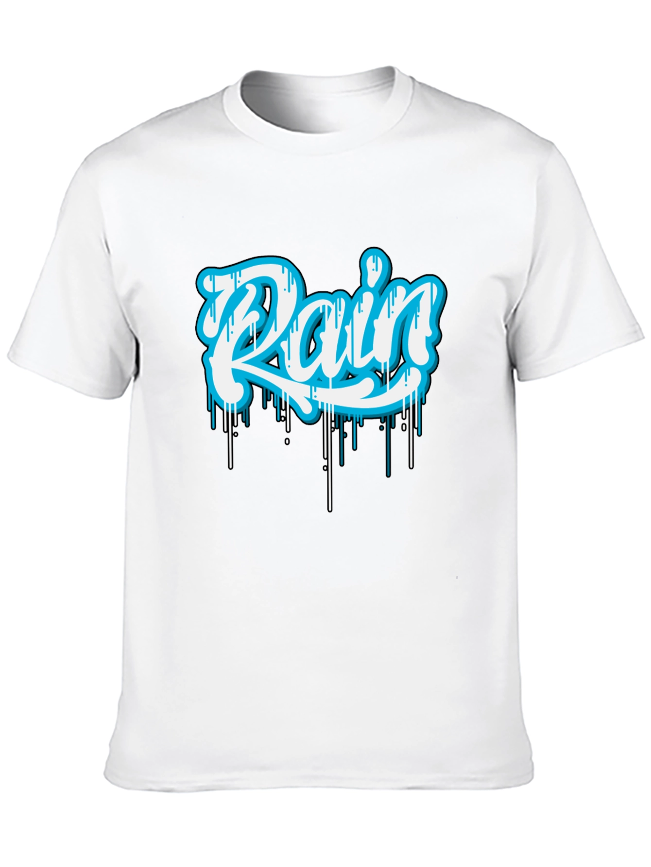 Rain Graphic Print Black T-Shirt