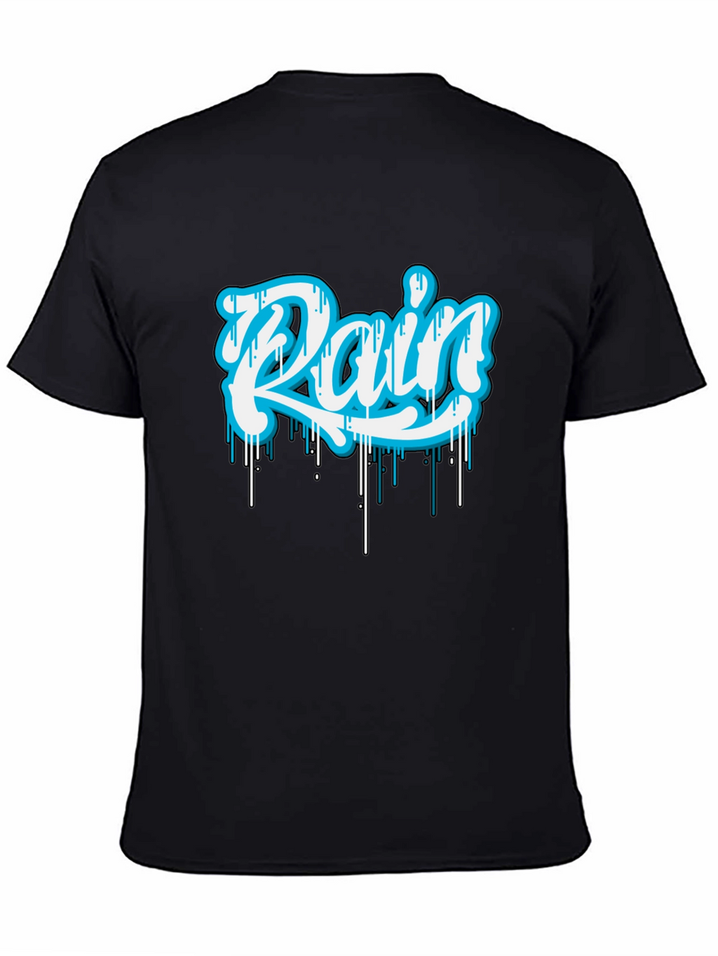 Rain Graphic Print Black T-Shirt
