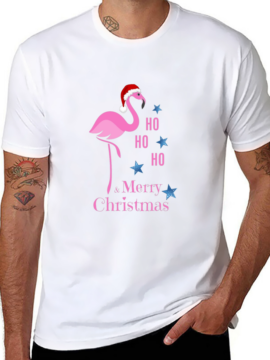 Festive Flamingo Christmas T-Shirt