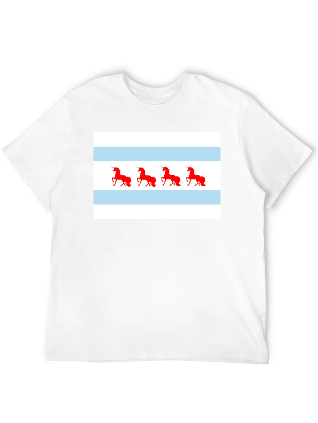 Unicorn Chicago Flag T-Shirt - Black