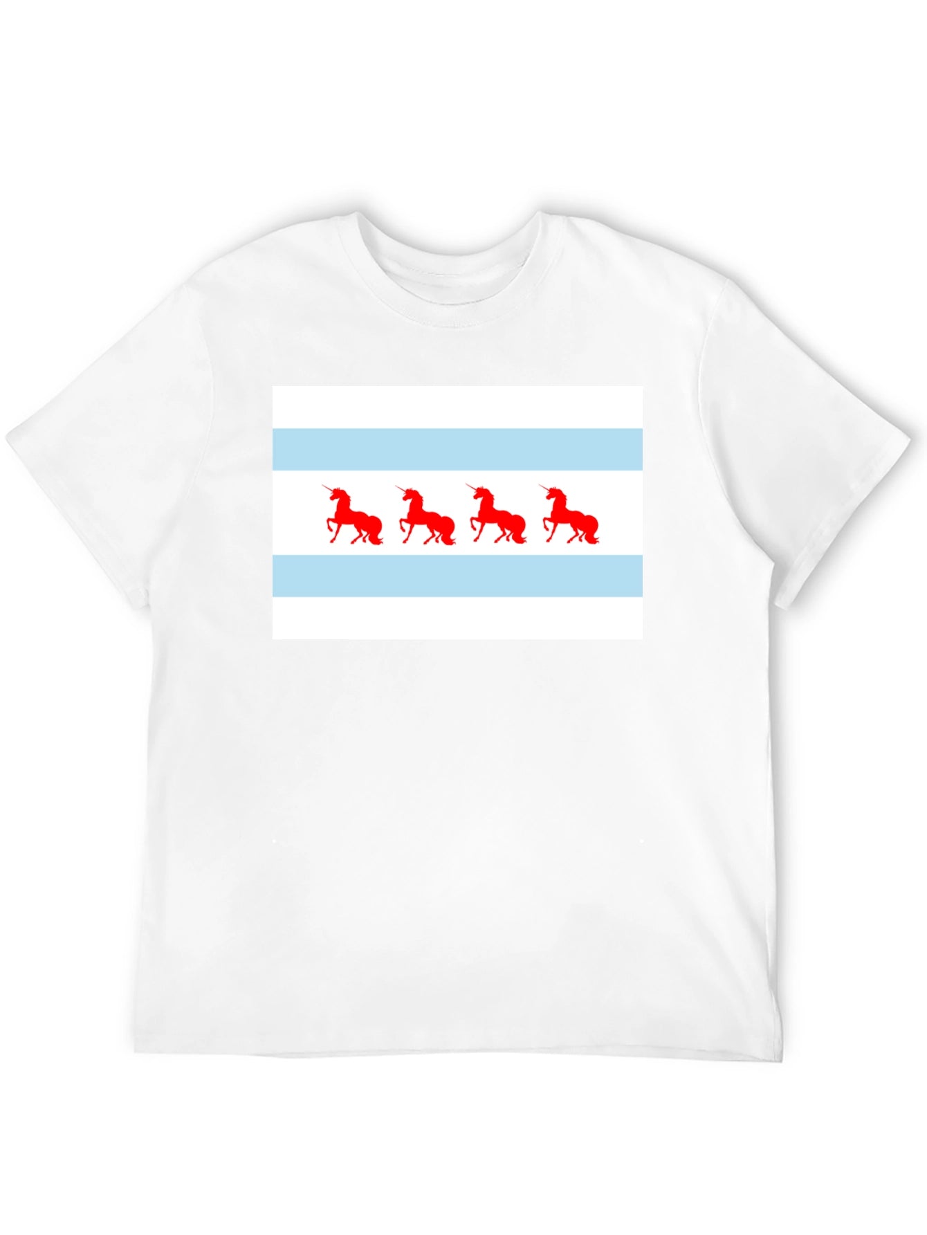 Unicorn Chicago Flag T-Shirt - Black