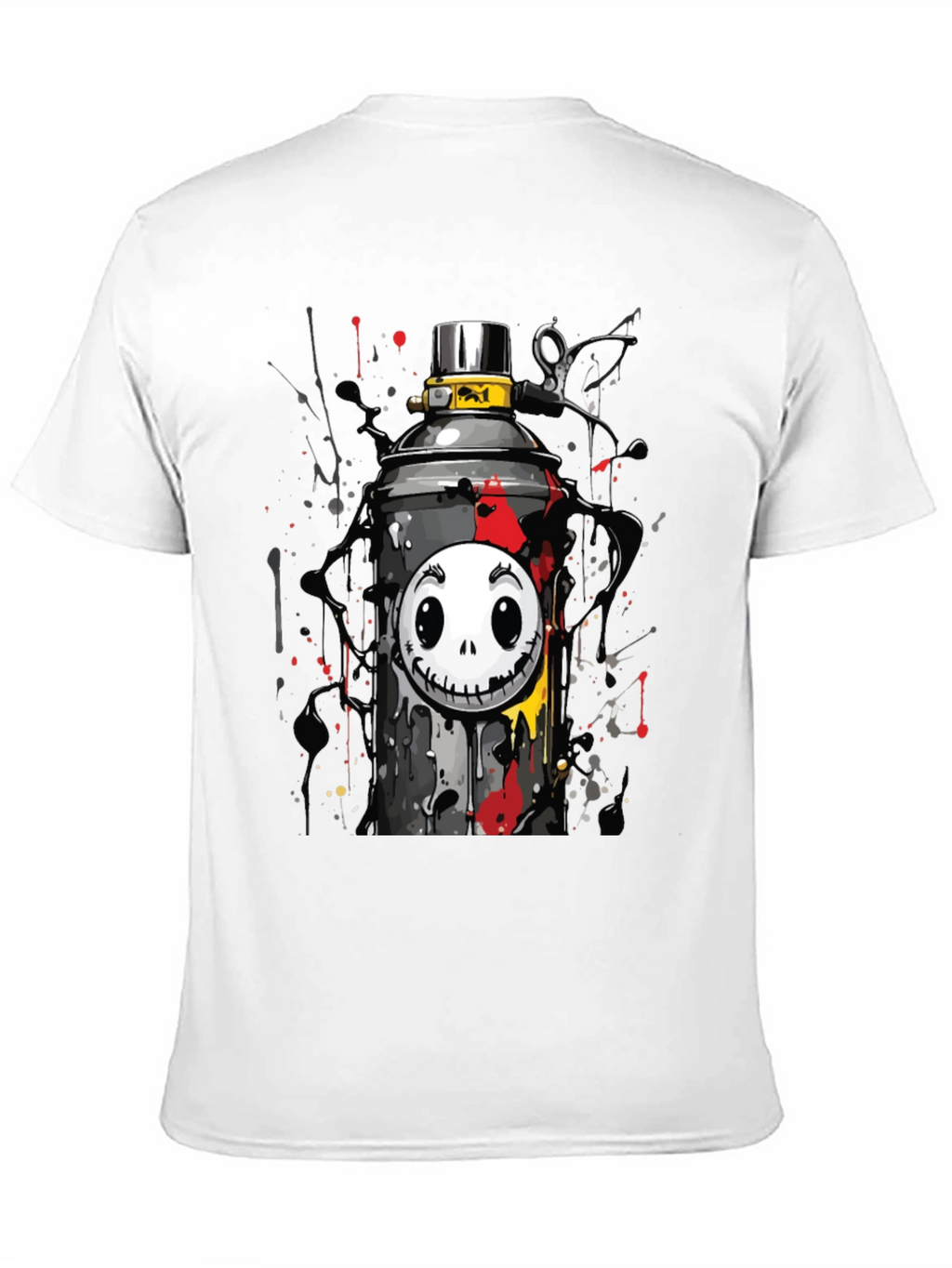 Skull Spray Can Graphic Tee - Street Art Style