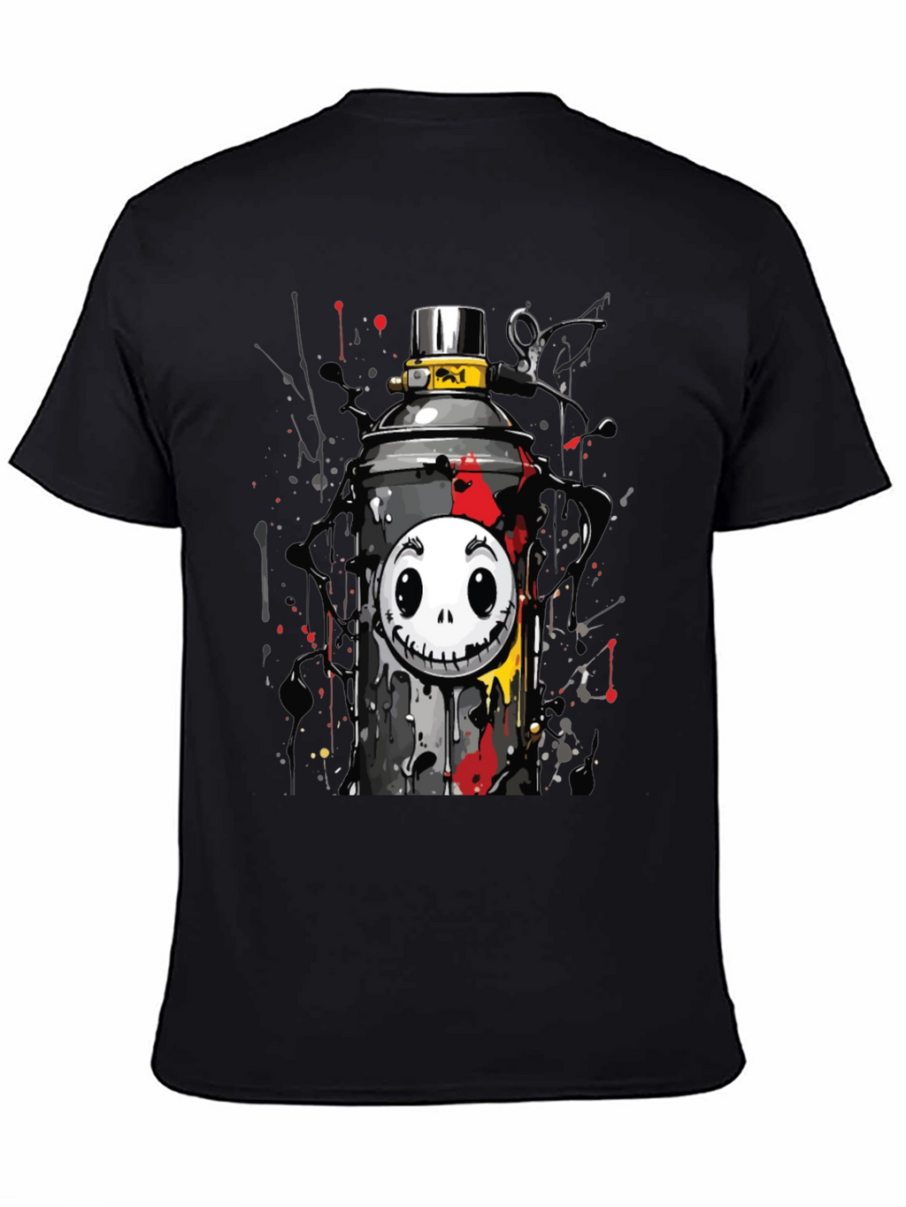 Skull Spray Can Graphic Tee - Street Art Style