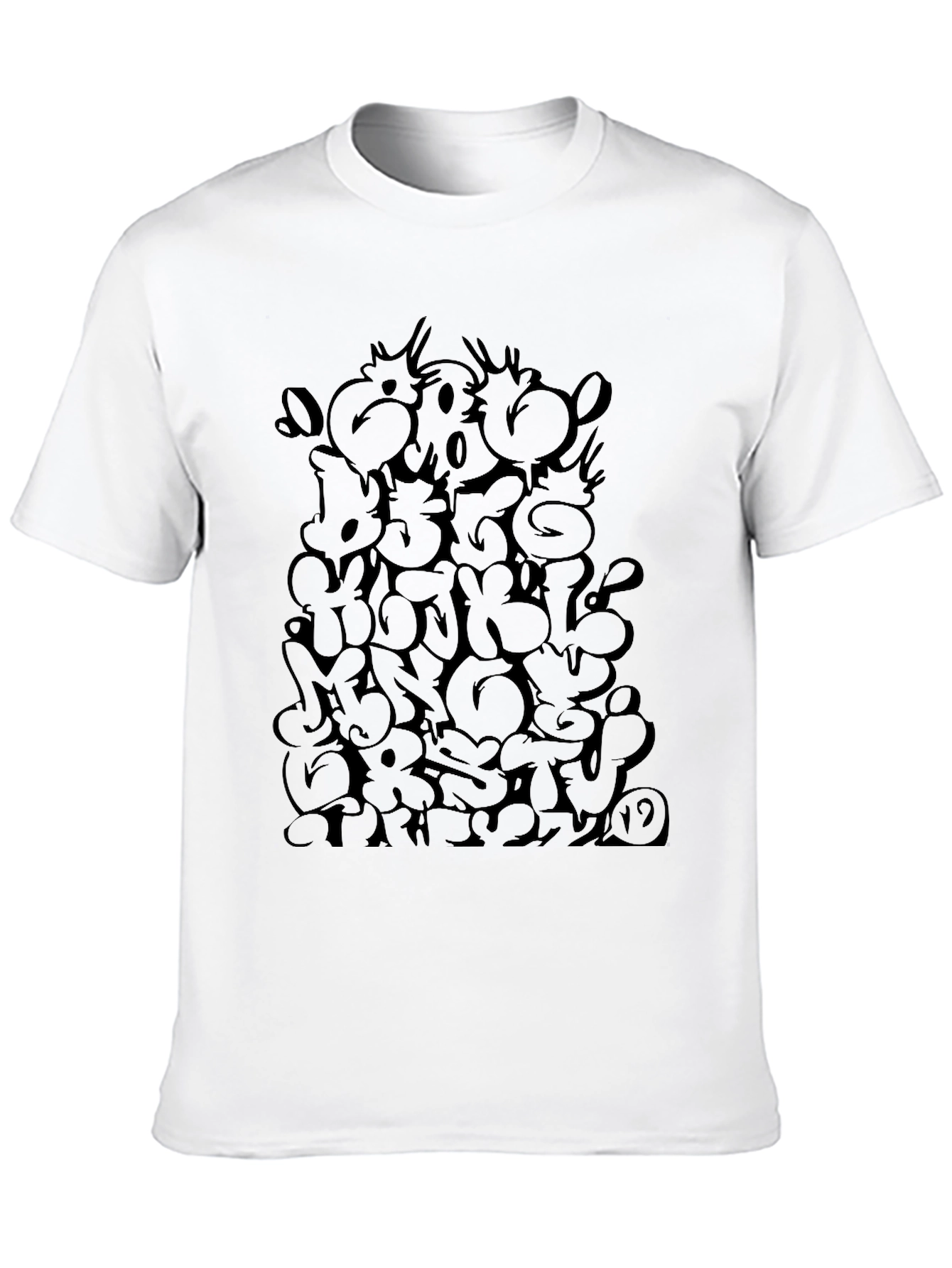 Abstract Graffiti Print Black T-Shirt