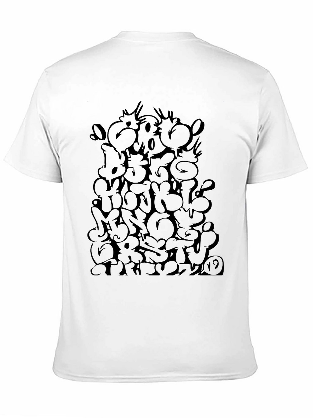 Abstract Graffiti Print Black T-Shirt