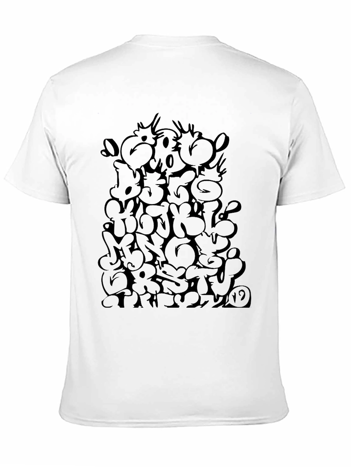 Abstract Graffiti Print Black T-Shirt