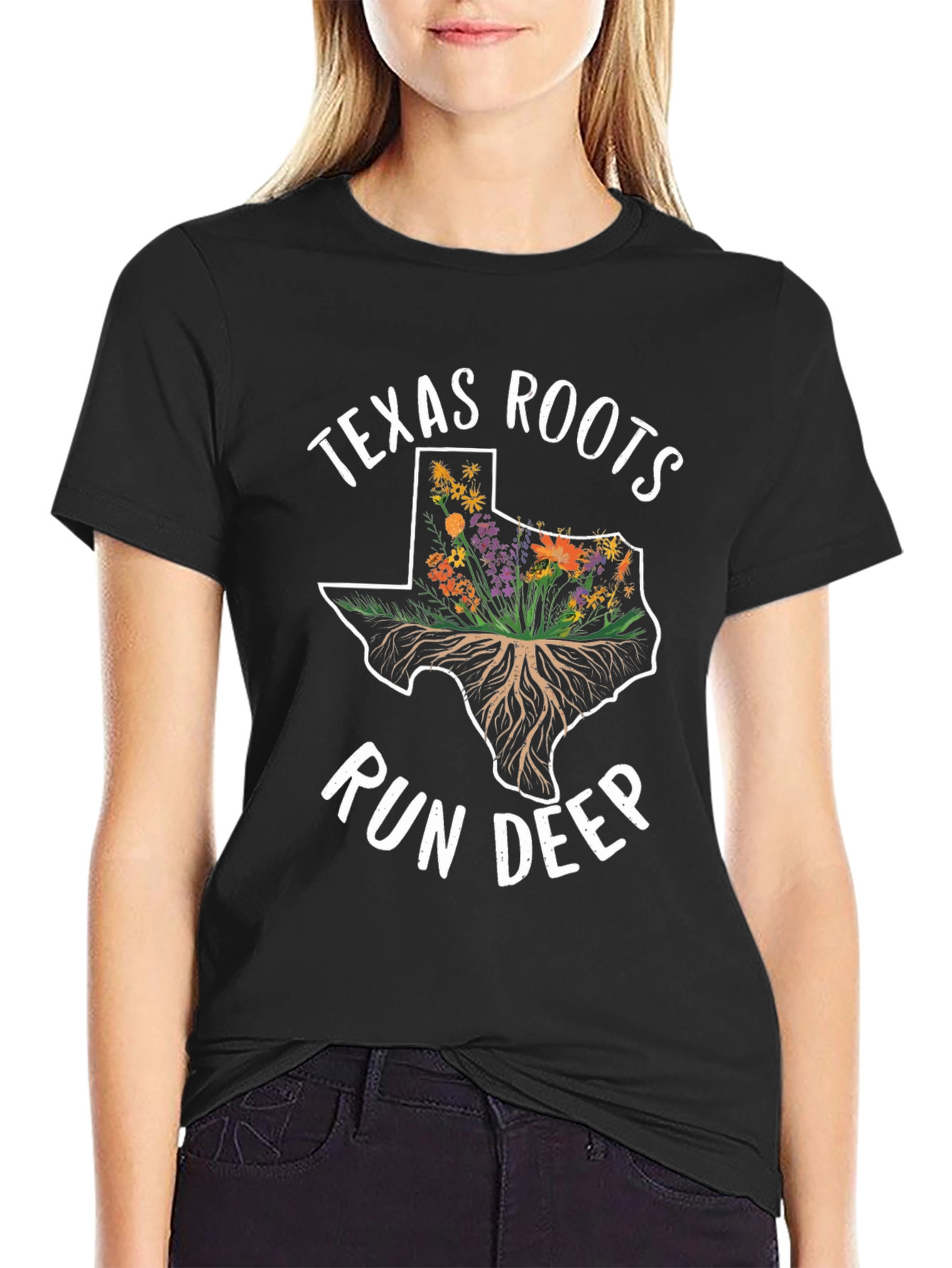 Texas Roots Run Deep Graphic T-Shirt