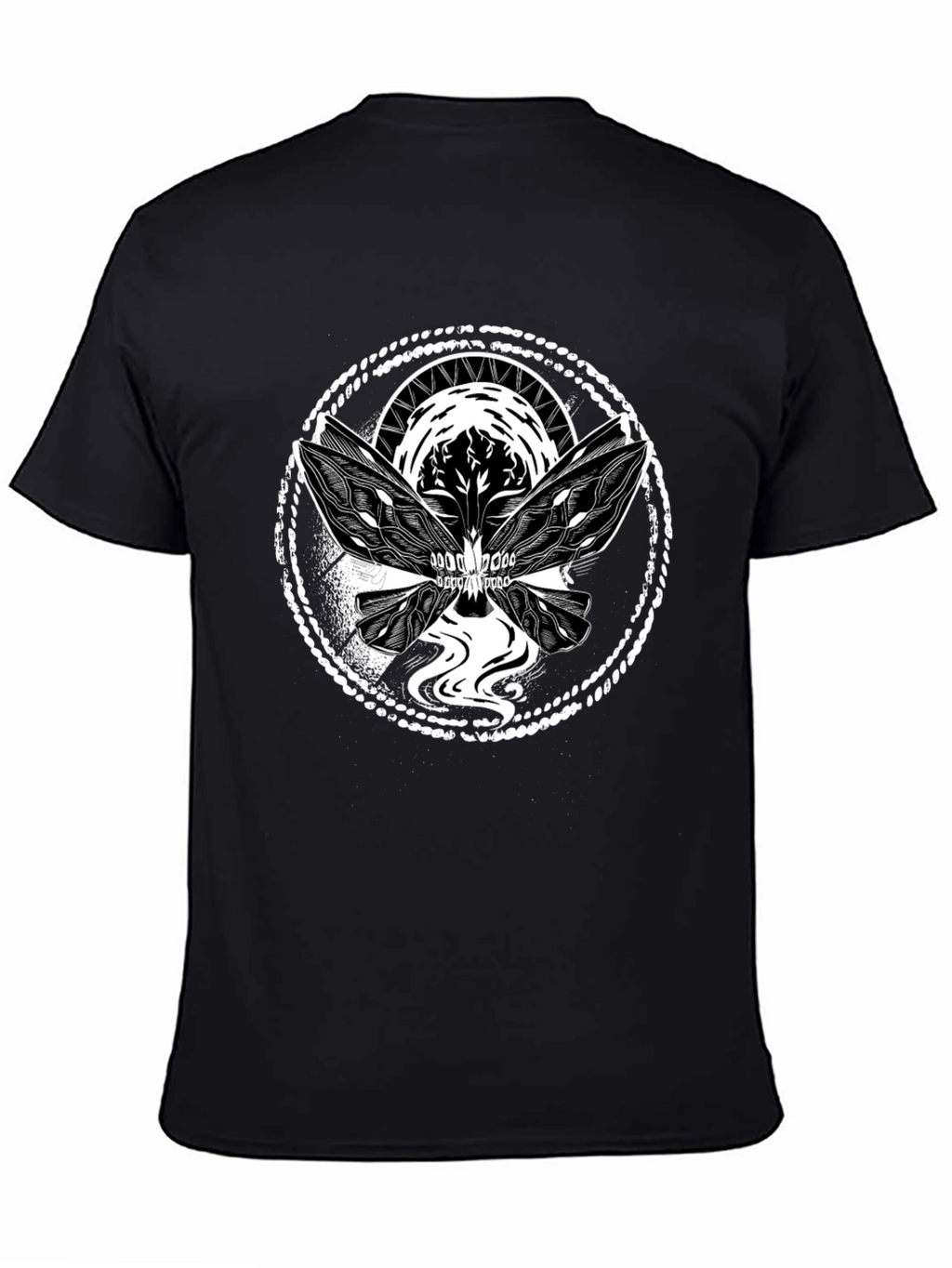 Skull Butterfly Graphic Tee - Black Cotton Blend