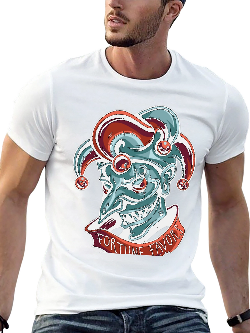 Fortune Favors Jester Graphic Tee - Black