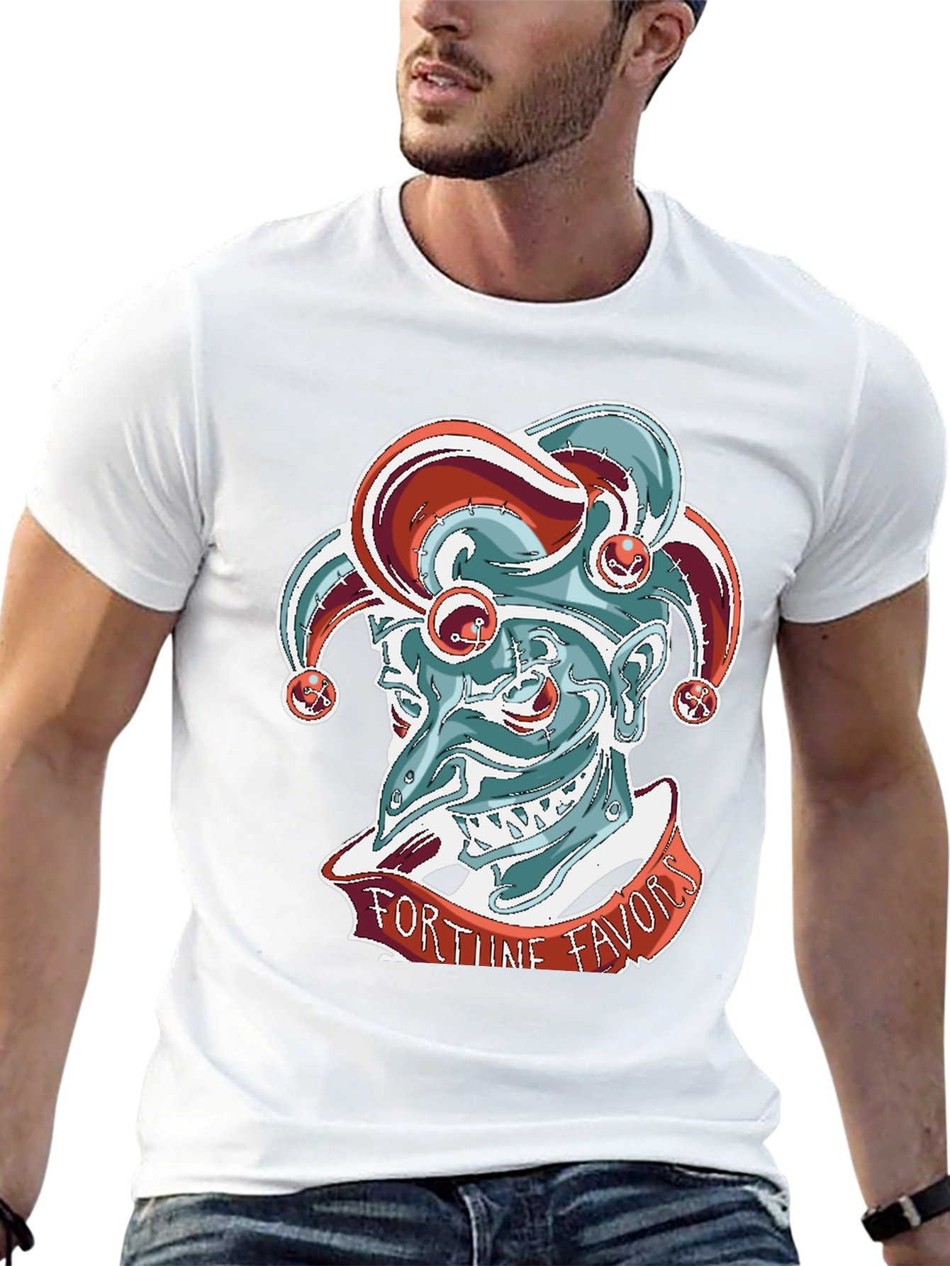Fortune Favors Jester Graphic Tee - Black