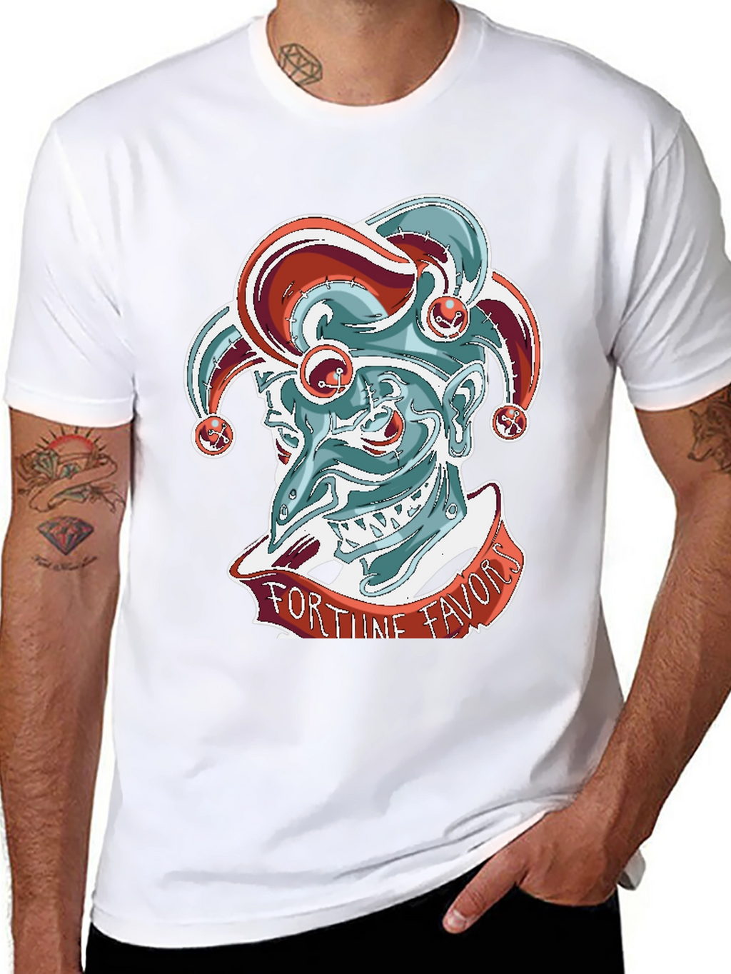 Fortune Favors Jester Graphic Tee - Black