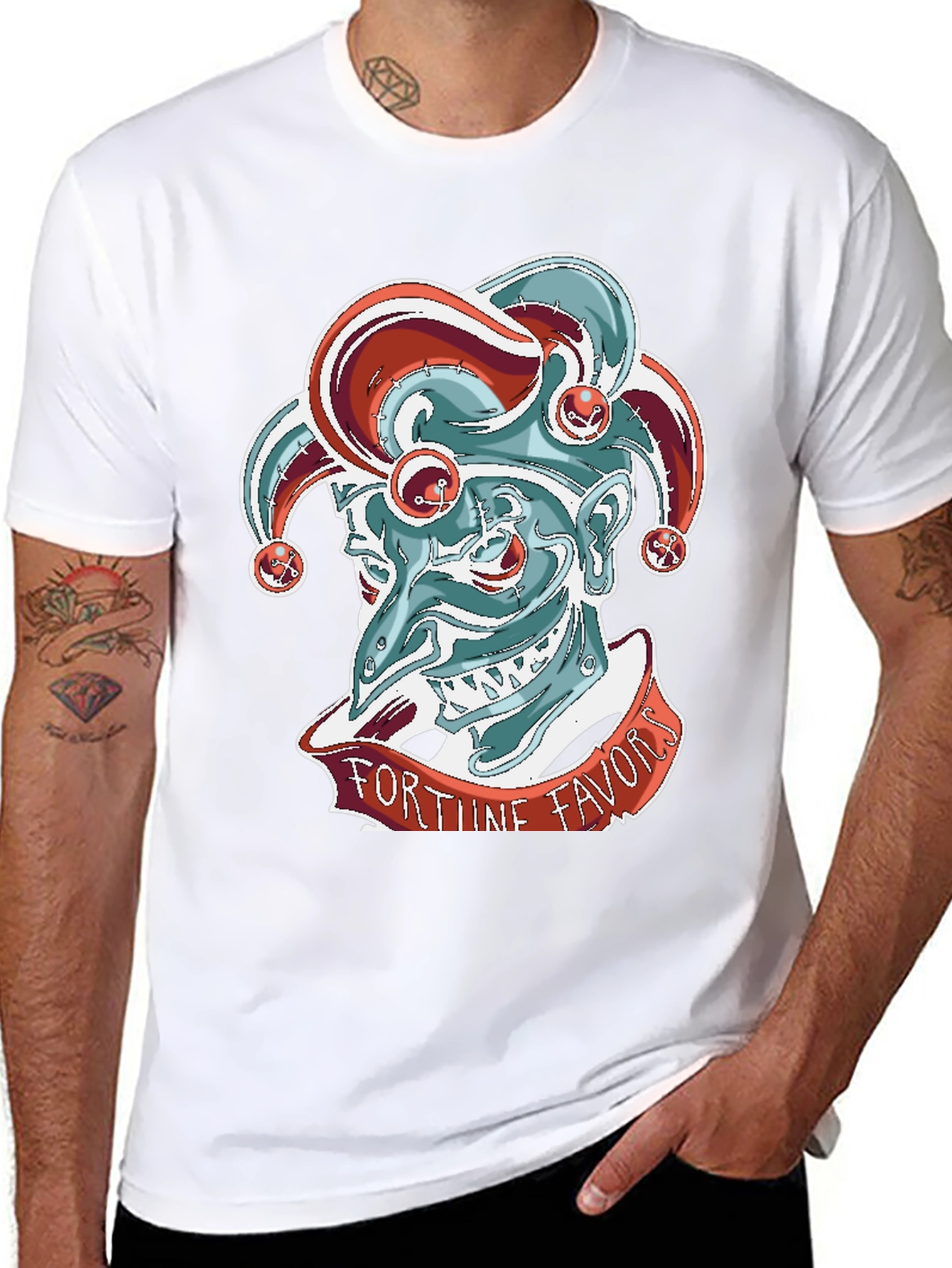 Fortune Favors Jester Graphic Tee - Black