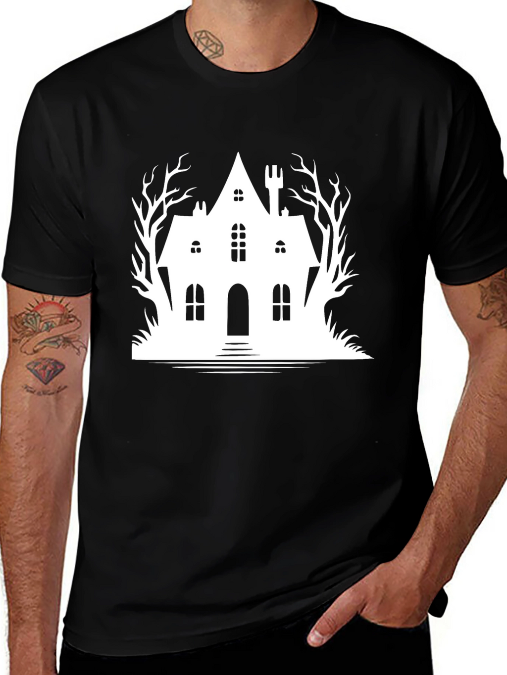 Haunted House Graphic T-Shirt - Halloween Tee