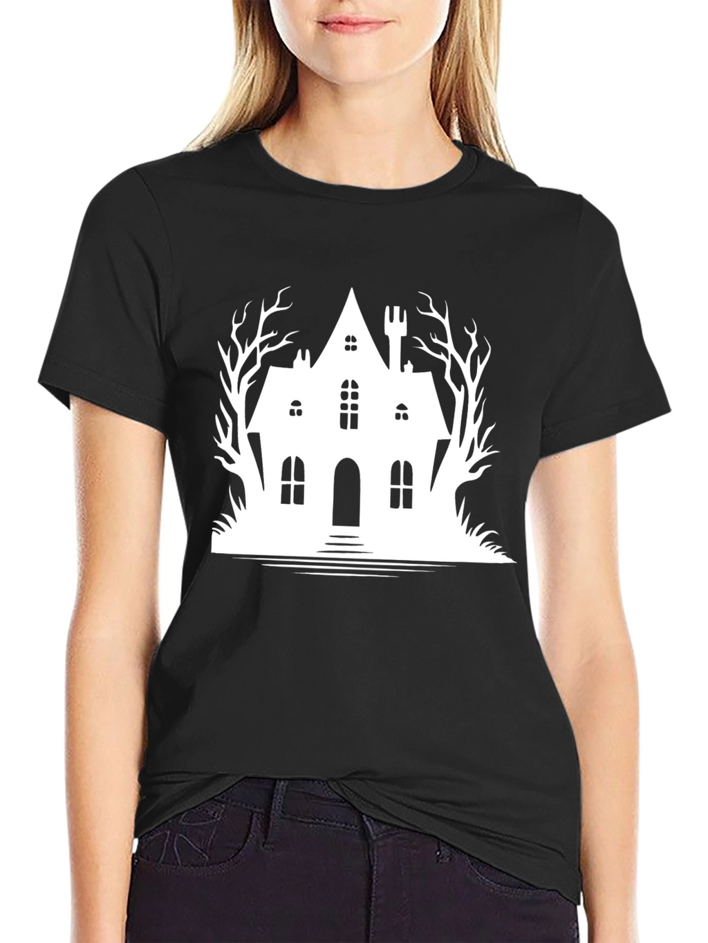 Haunted House Graphic T-Shirt - Halloween Tee