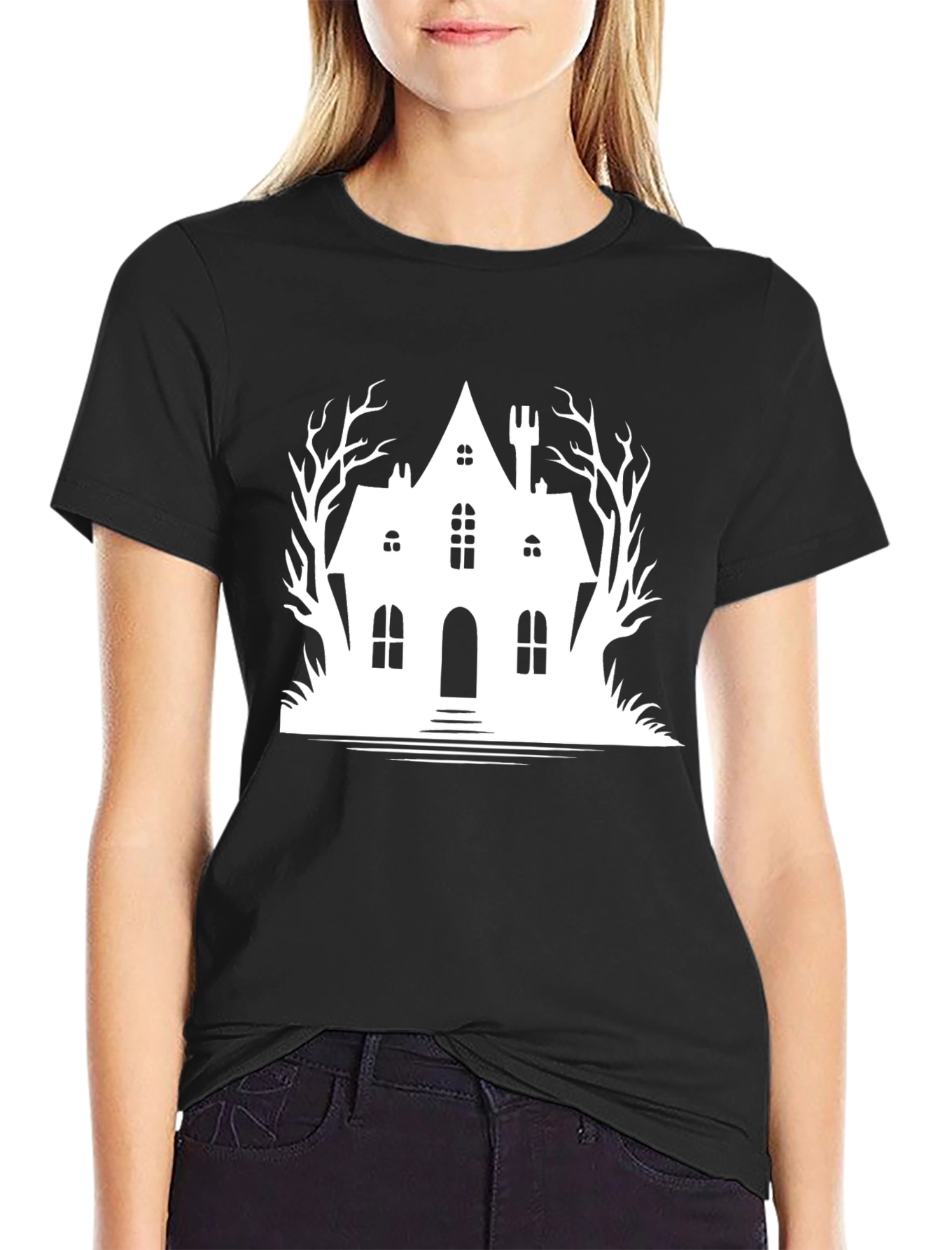 Haunted House Graphic T-Shirt - Halloween Tee