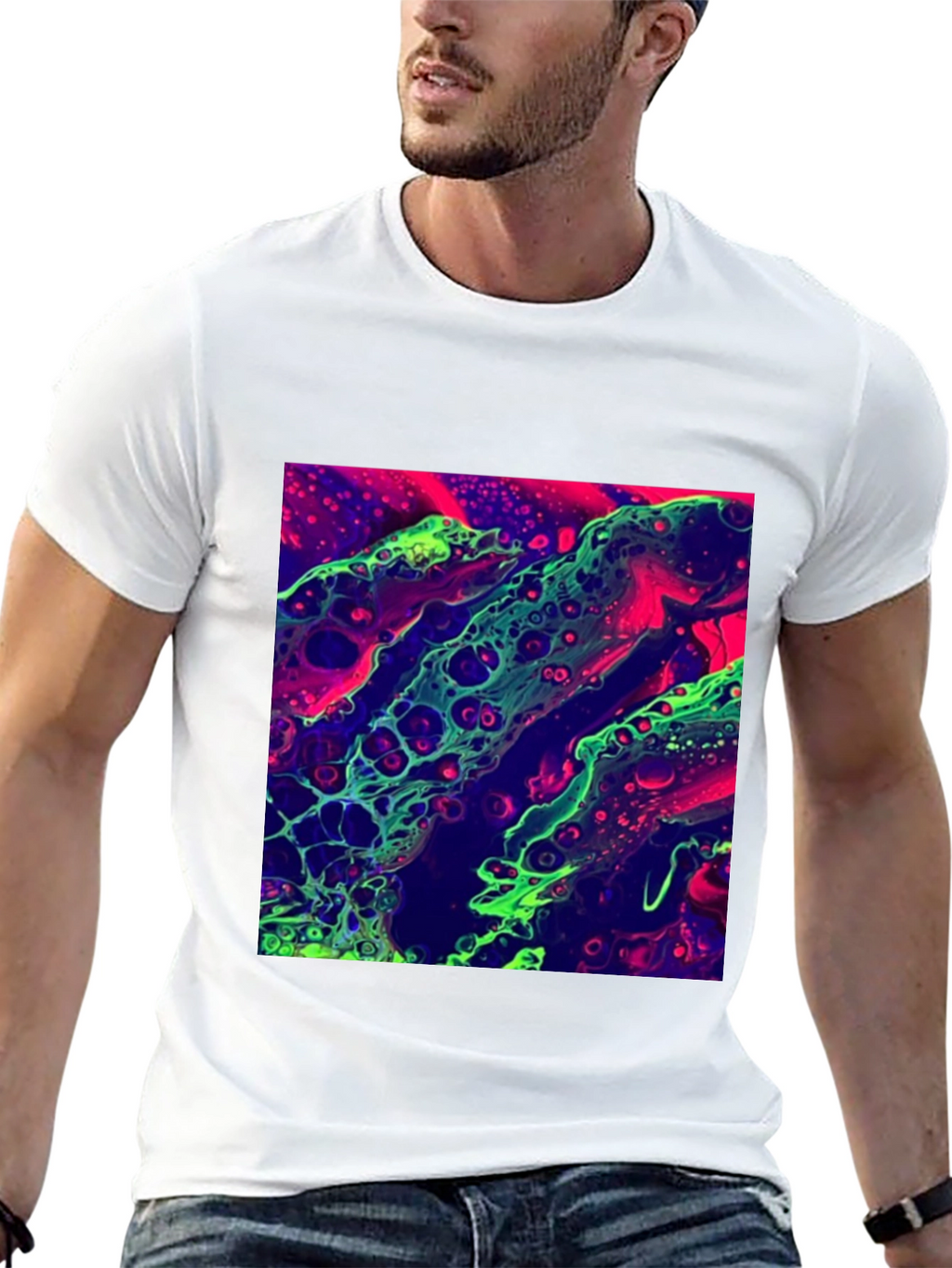 Abstract Art T-Shirt - Neon Graphic Tee