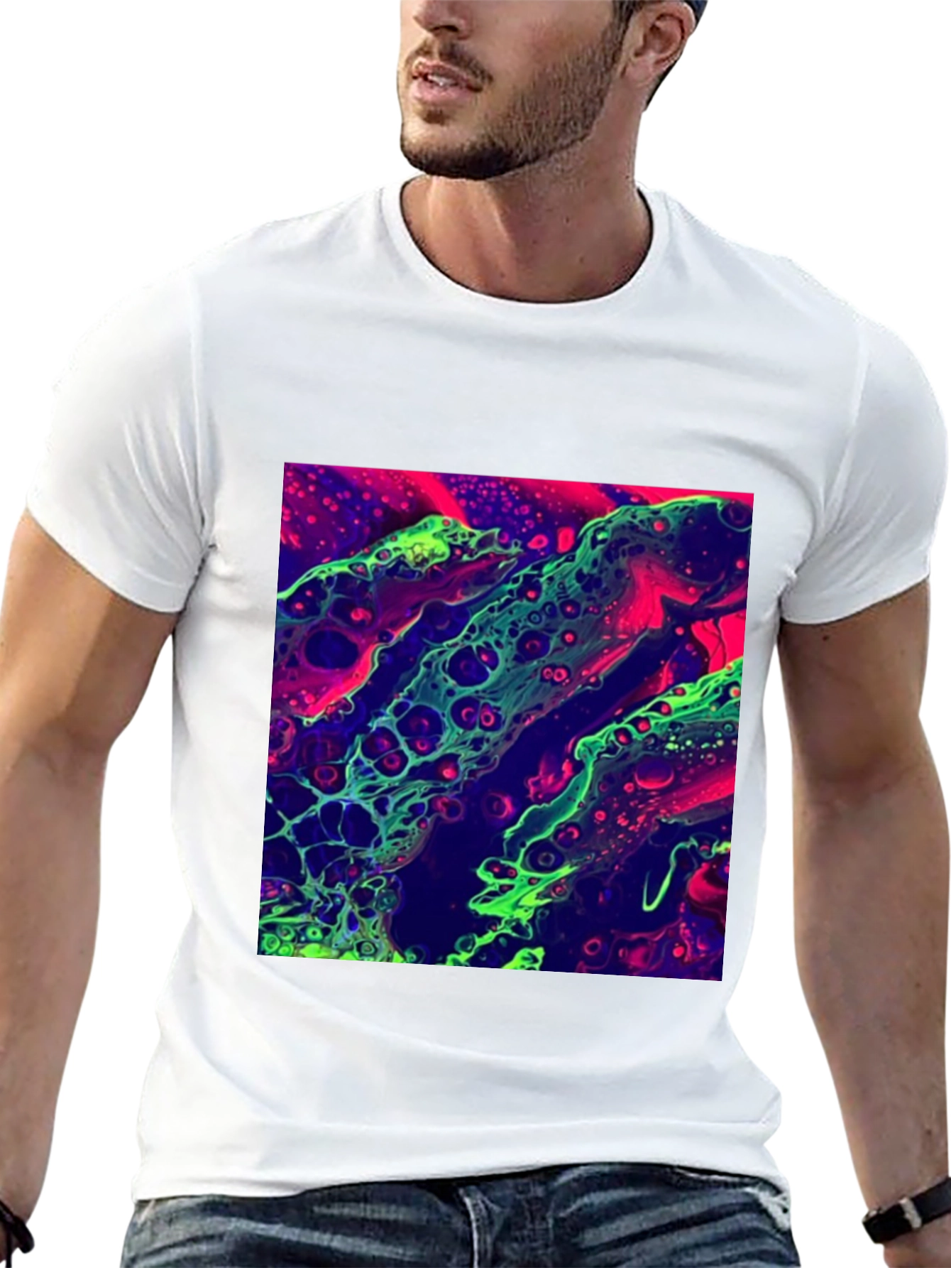 Abstract Art T-Shirt - Neon Graphic Tee