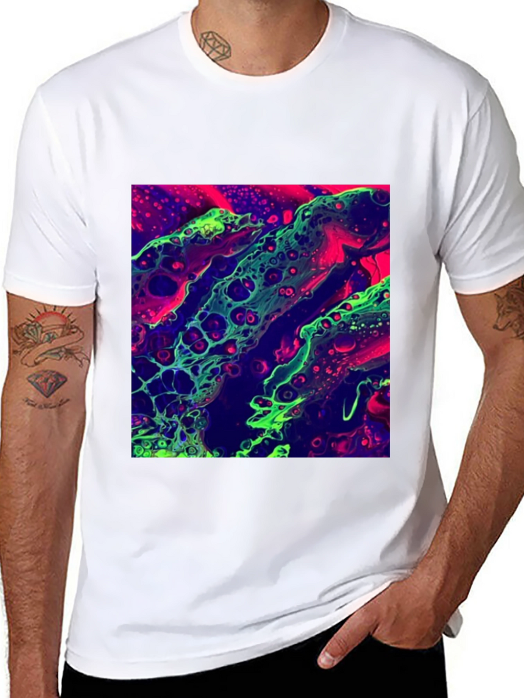 Abstract Art T-Shirt - Neon Graphic Tee