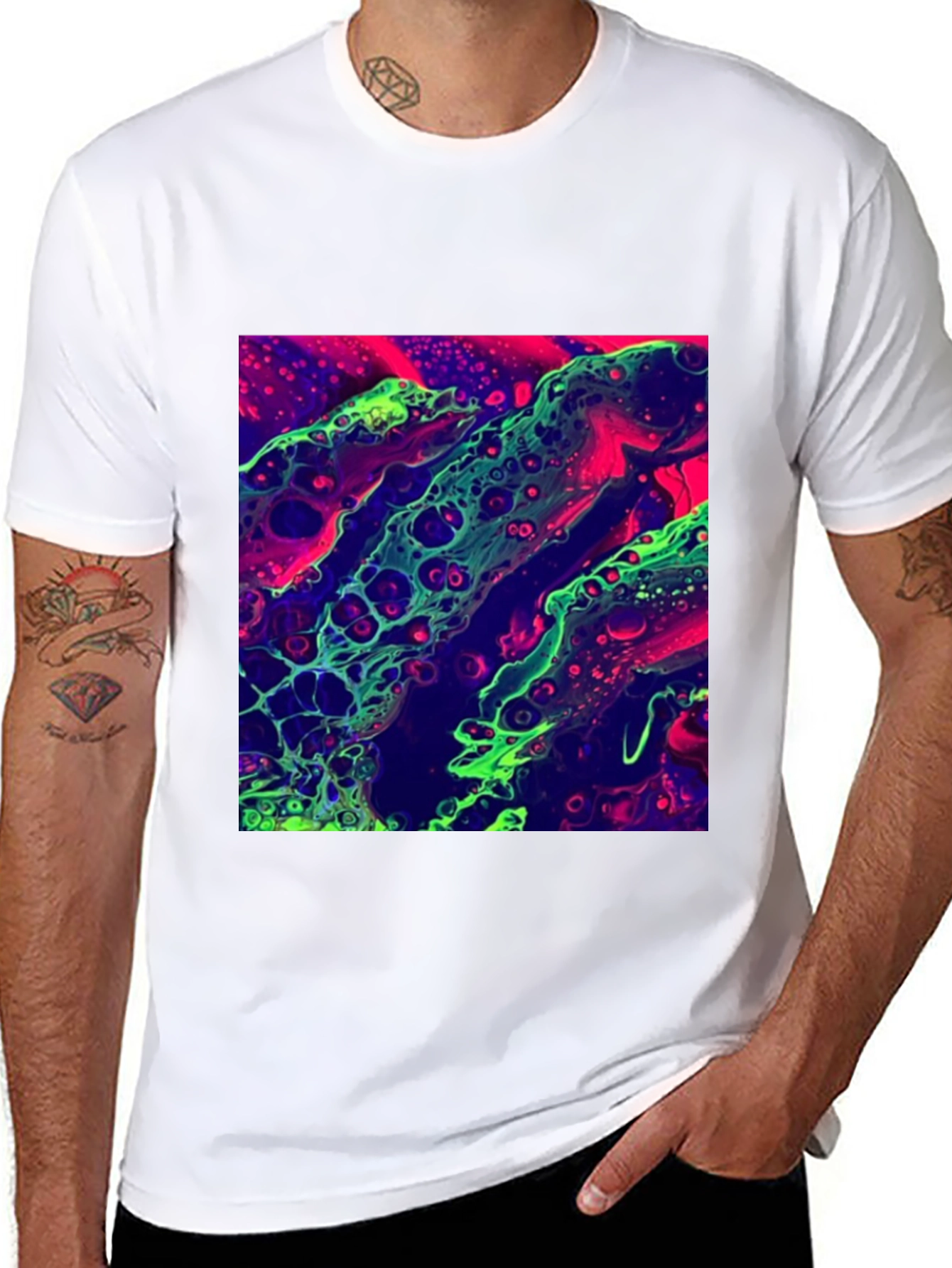 Abstract Art T-Shirt - Neon Graphic Tee