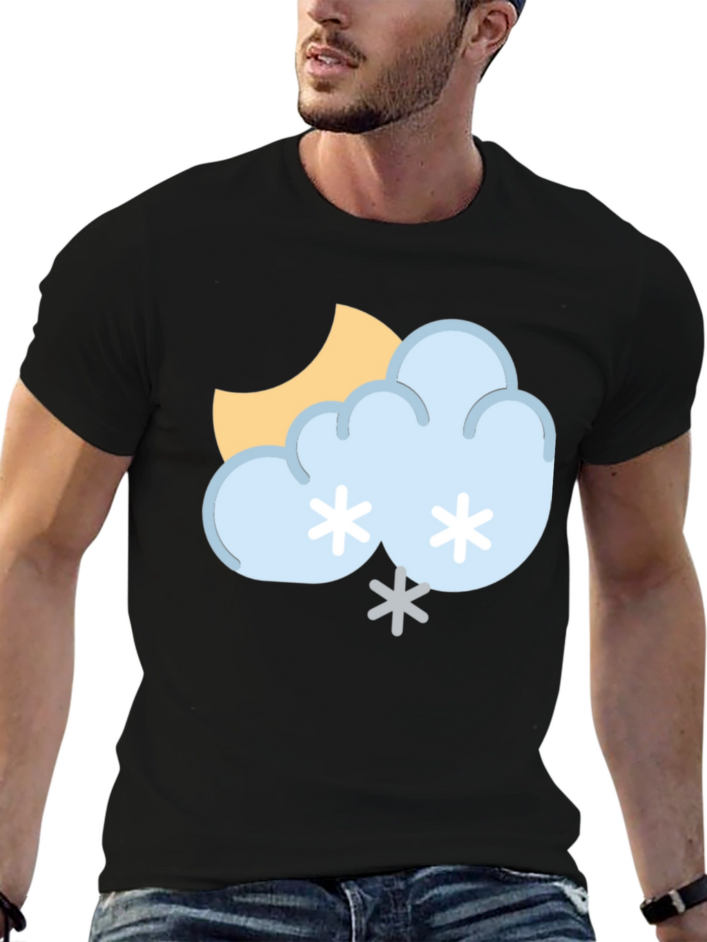 Snowy Day Graphic Tee - Unisex Black T-Shirt