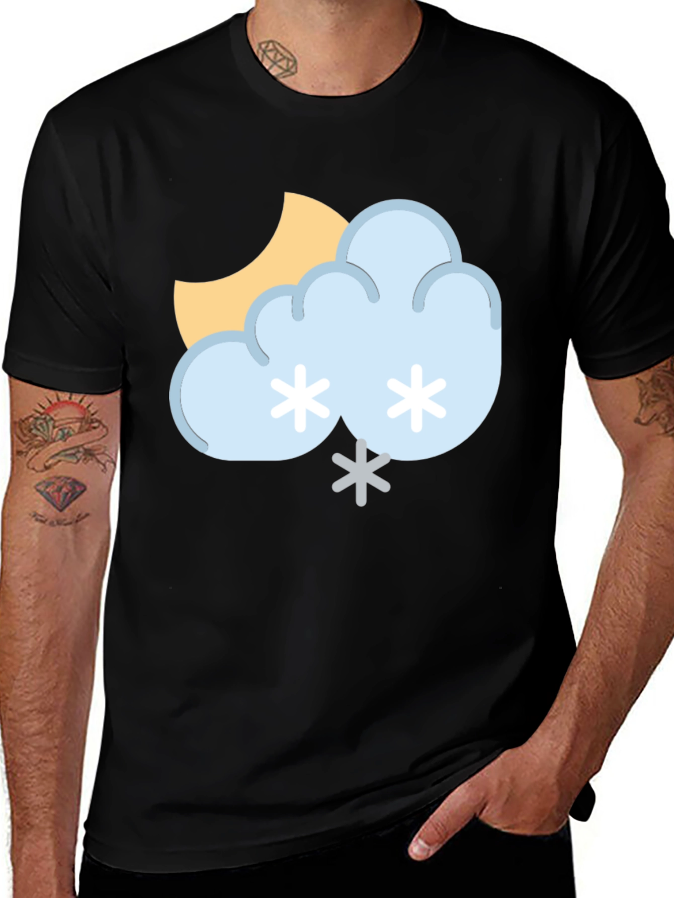 Snowy Day Graphic Tee - Unisex Black T-Shirt