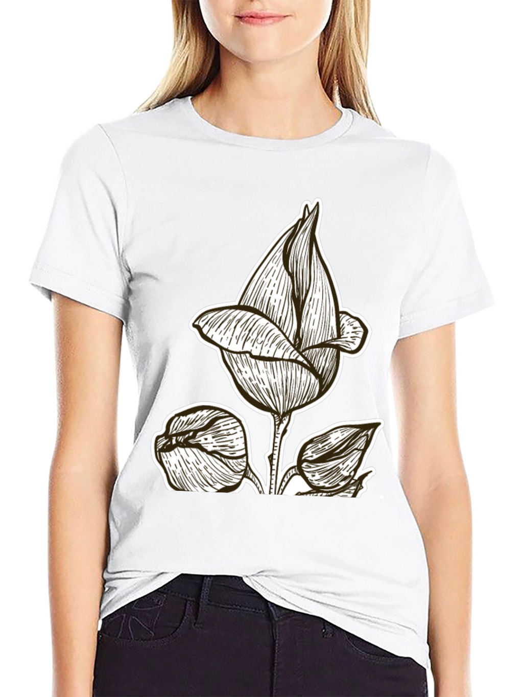 Black Floral Graphic Tee | Stylish & Unique