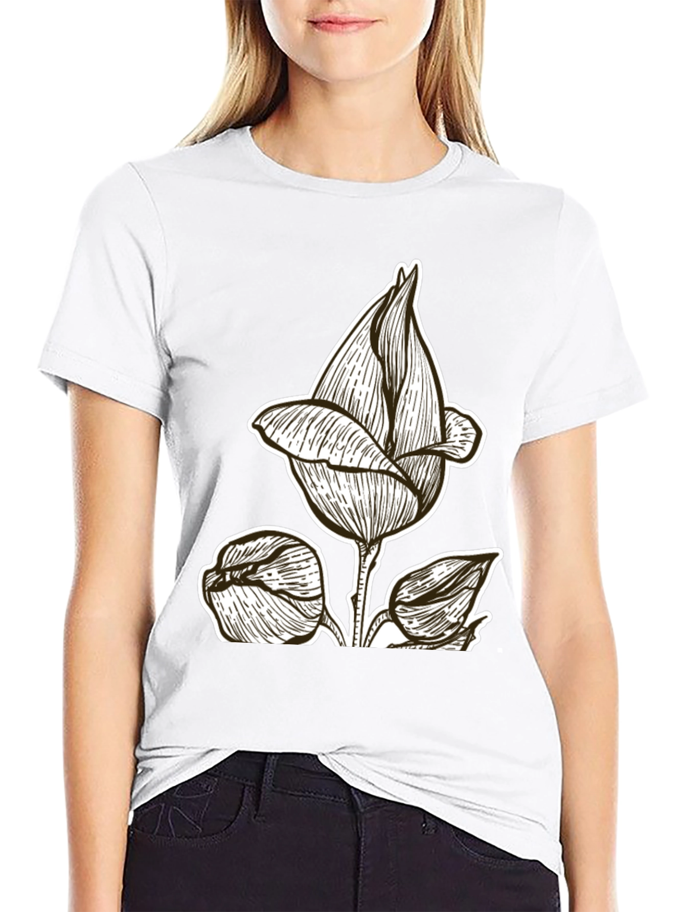 Black Floral Graphic Tee | Stylish & Unique