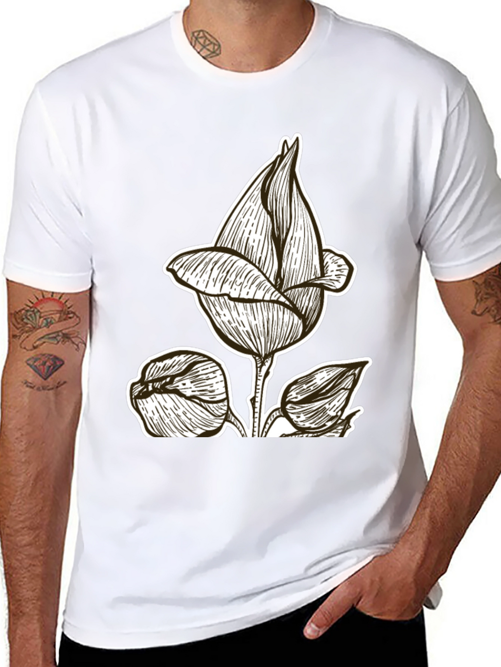 Black Floral Graphic Tee | Stylish & Unique