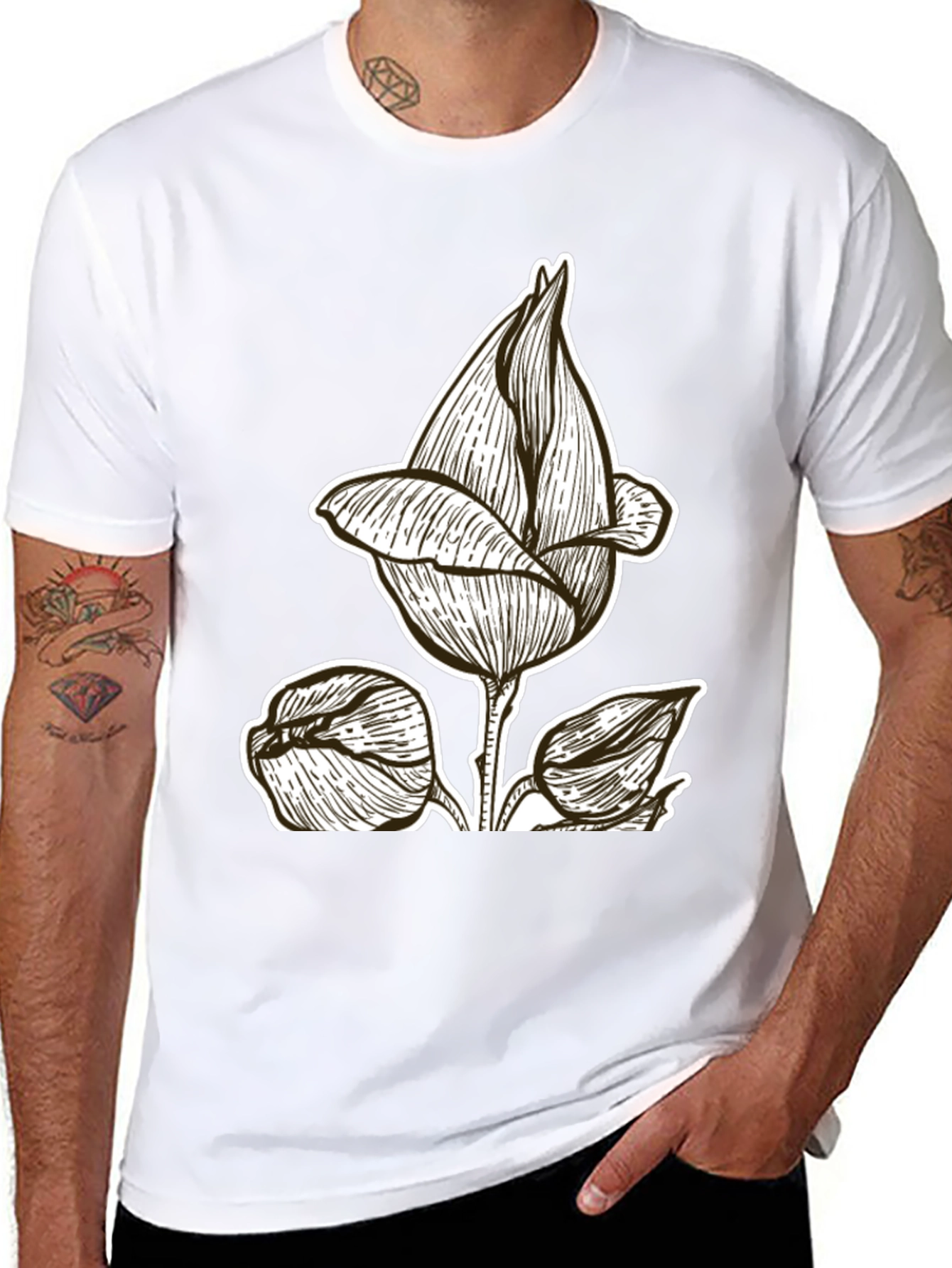 Black Floral Graphic Tee | Stylish & Unique