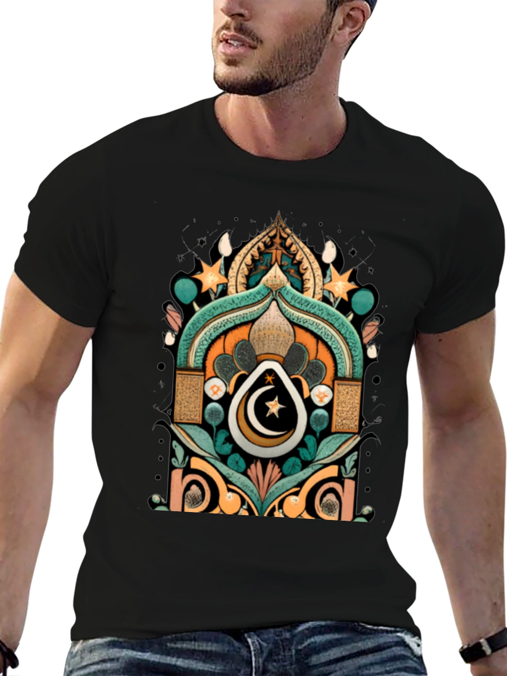 Ramadan Crescent Moon Star Graphic Tee