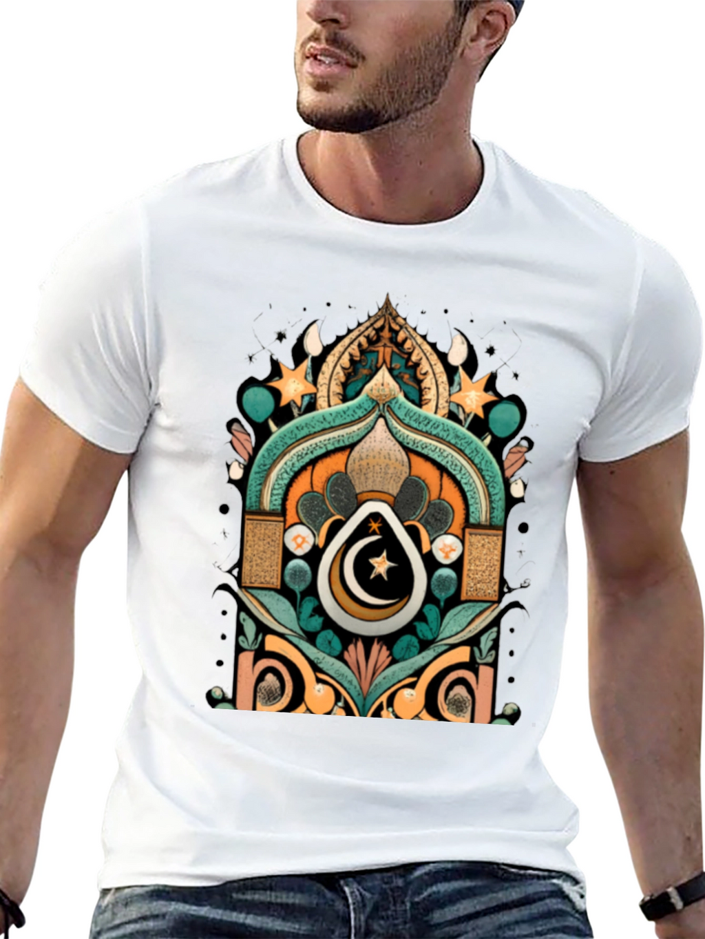 Ramadan Crescent Moon Star Graphic Tee