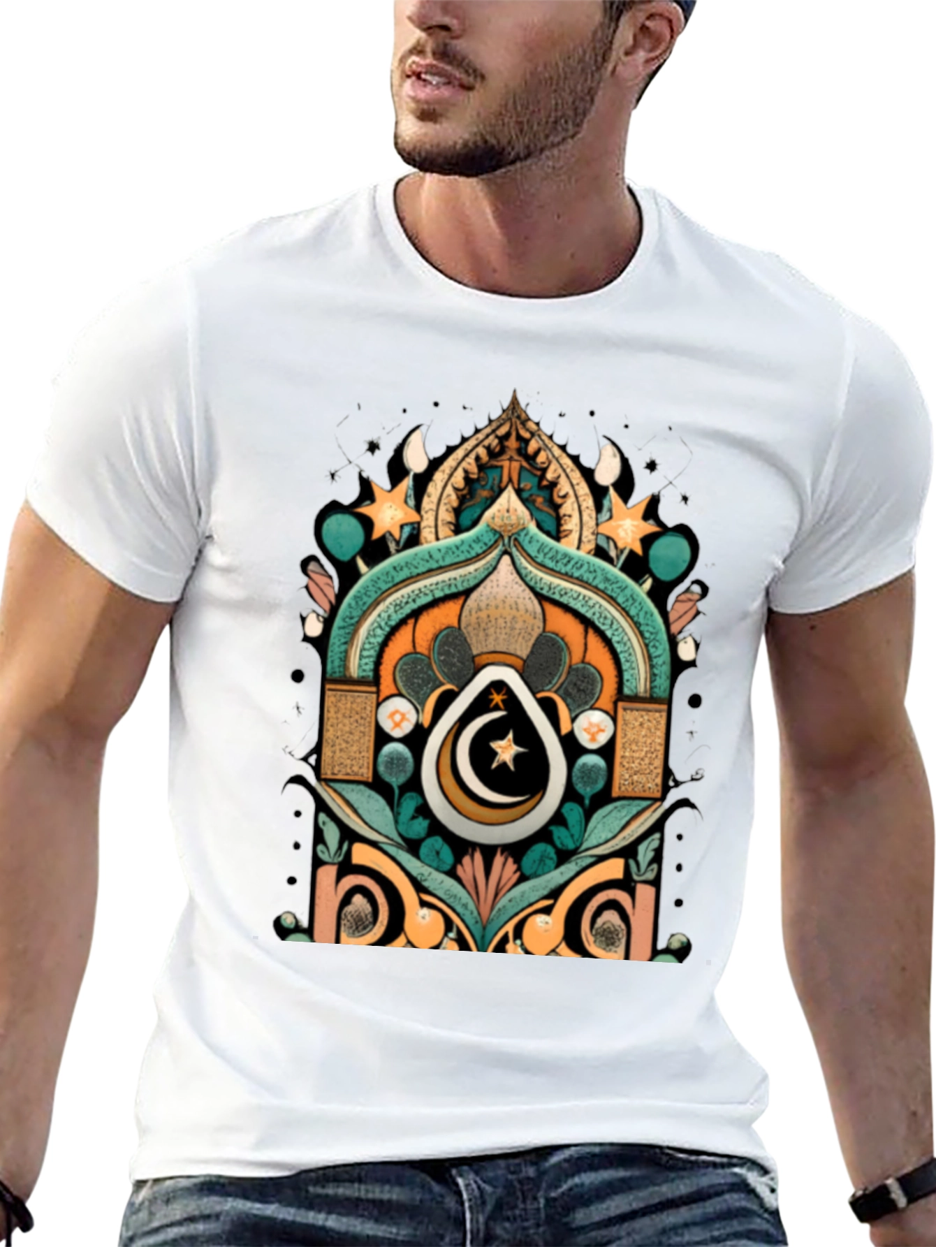 Ramadan Crescent Moon Star Graphic Tee