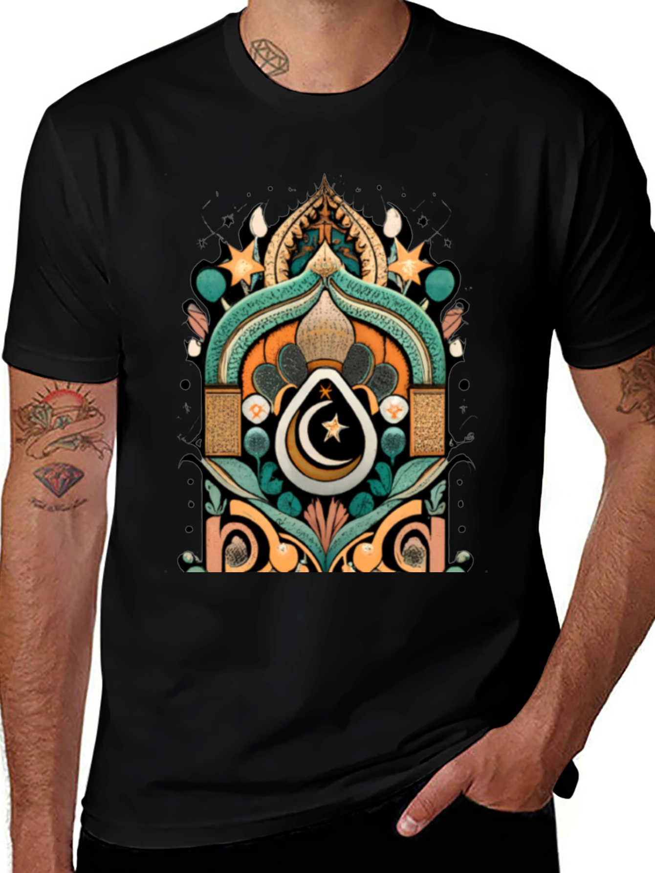 Ramadan Crescent Moon Star Graphic Tee