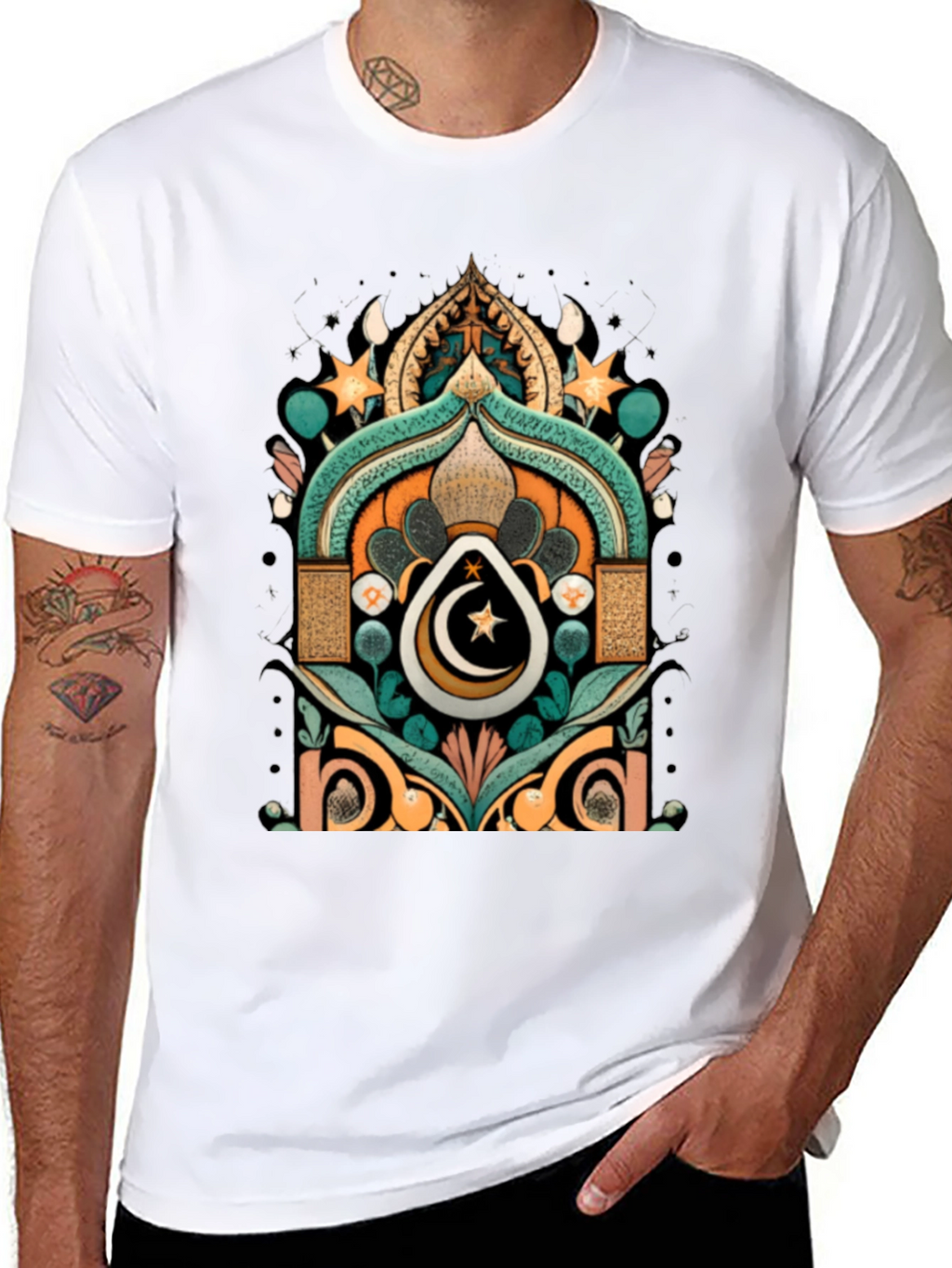Ramadan Crescent Moon Star Graphic Tee