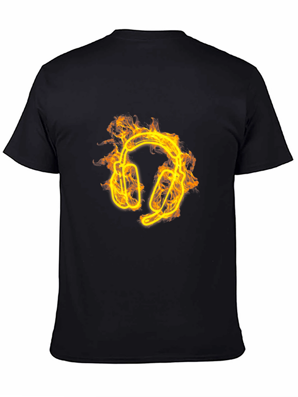 Fiery Headphones Graphic Tee - Black