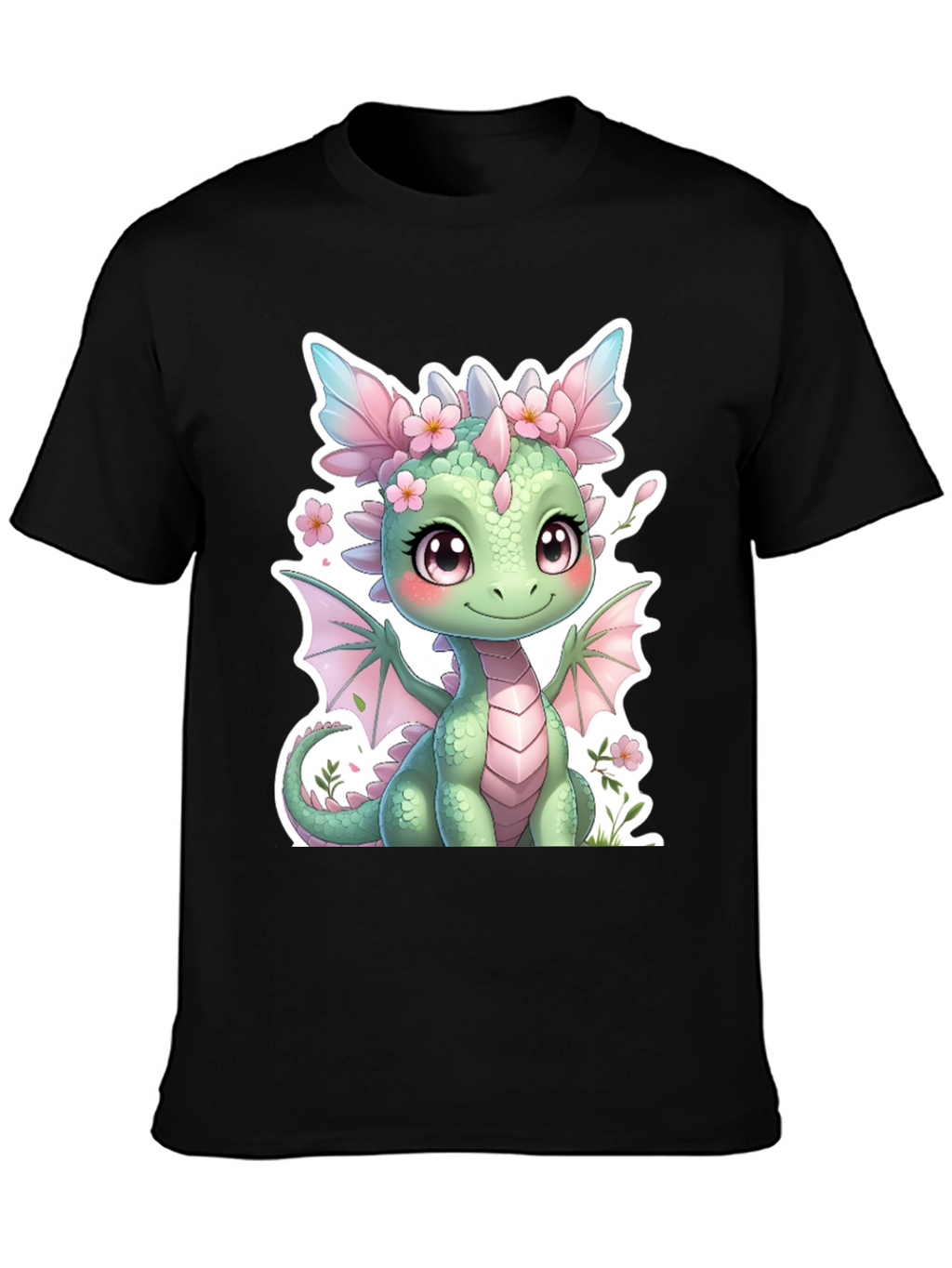 Cute Dragon Graphic Tee - Stylish Black T-Shirt