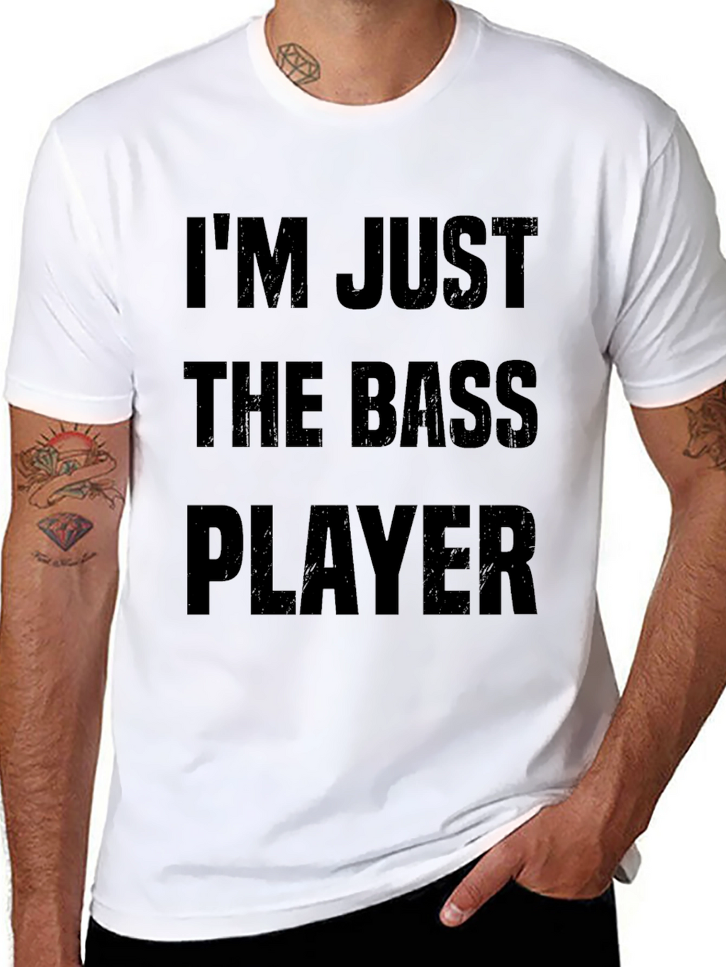 Im Just The Bass Player Black Graphic T-Shirt