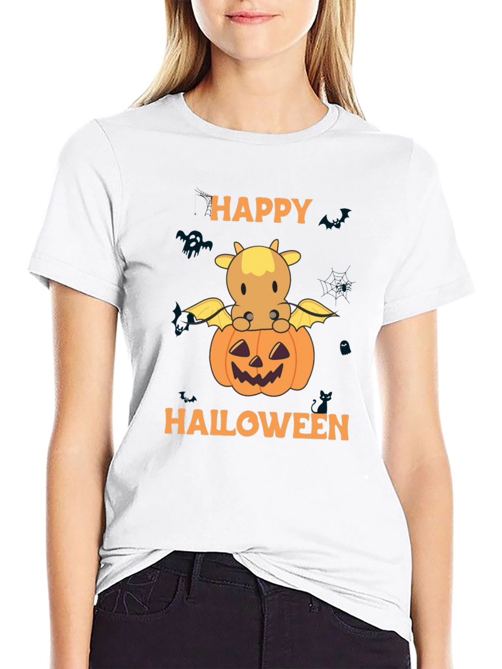 Happy Halloween Cow & Pumpkin T-Shirt