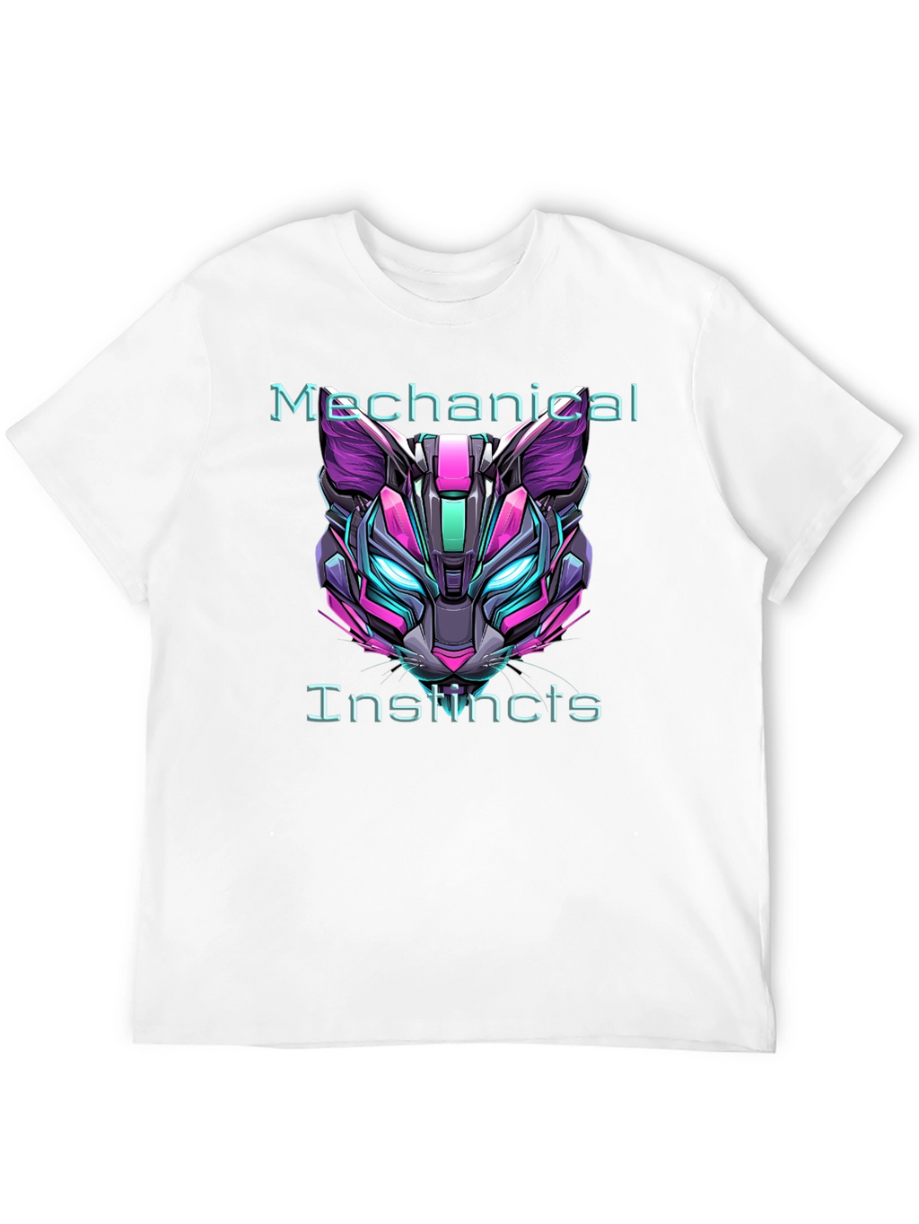 Cyberpunk Cat Tee: Mechanical Instincts Graphic T-Shirt