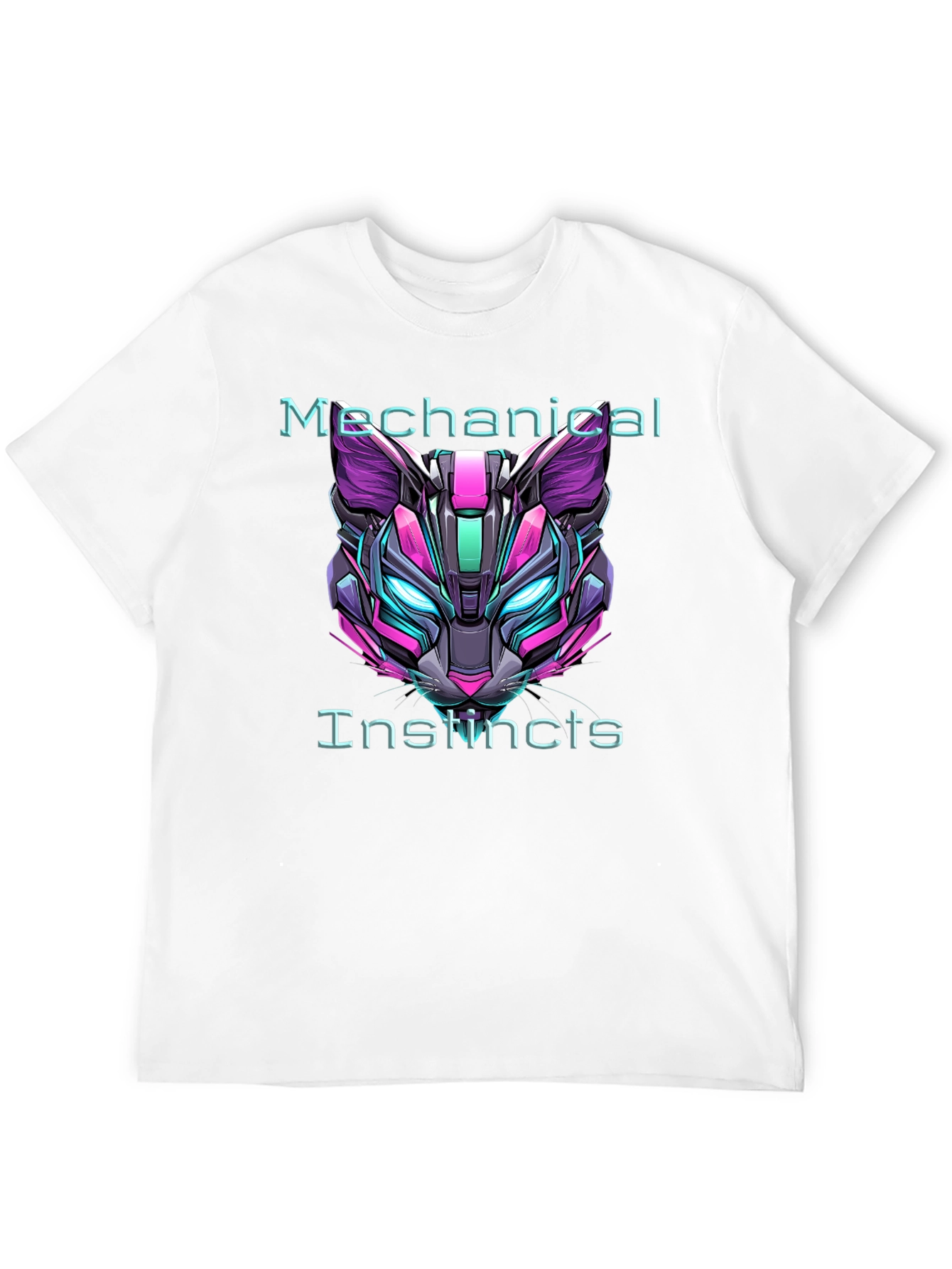 Cyberpunk Cat Tee: Mechanical Instincts Graphic T-Shirt