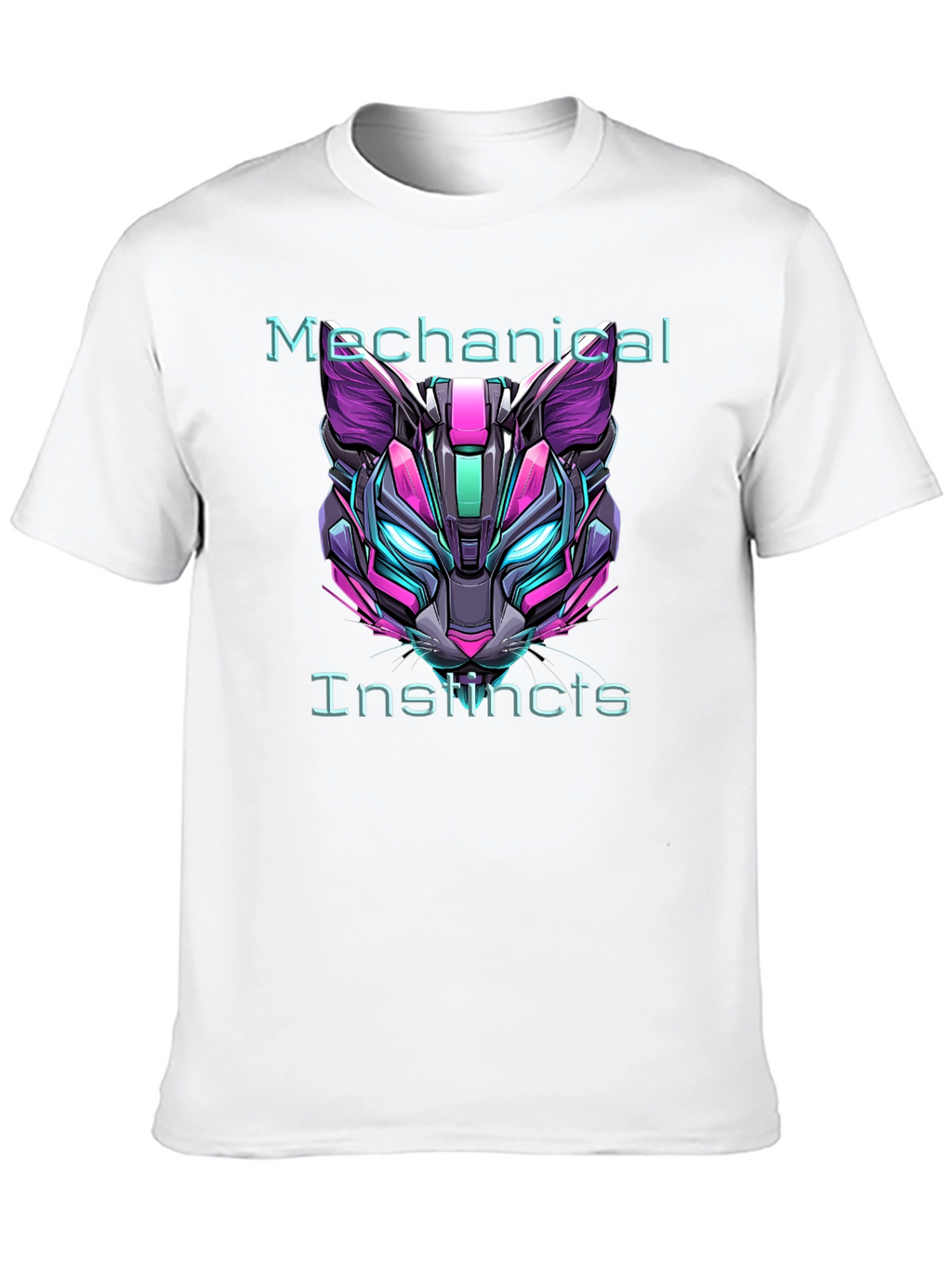 Cyberpunk Cat Tee: Mechanical Instincts Graphic T-Shirt
