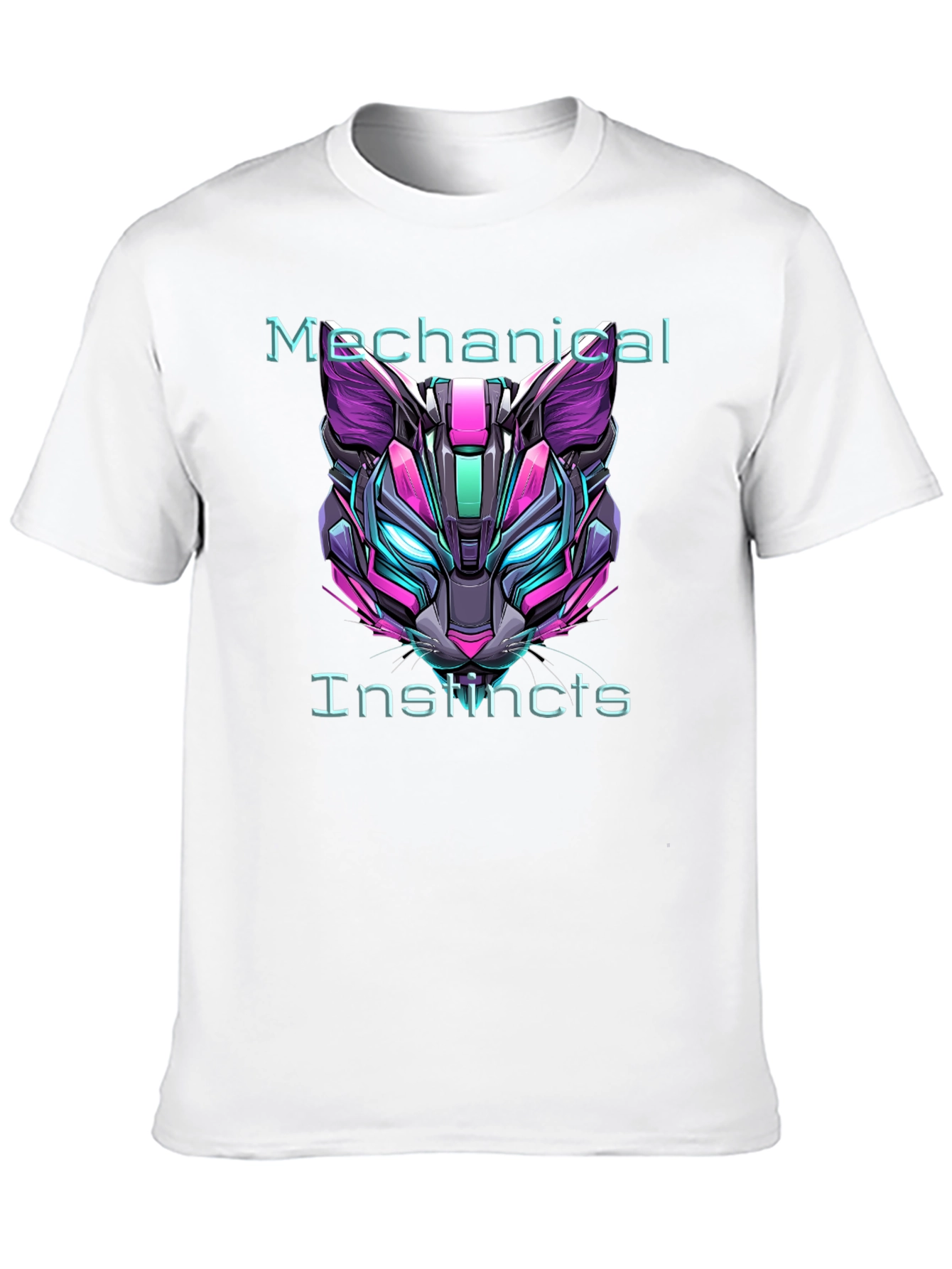 Cyberpunk Cat Tee: Mechanical Instincts Graphic T-Shirt