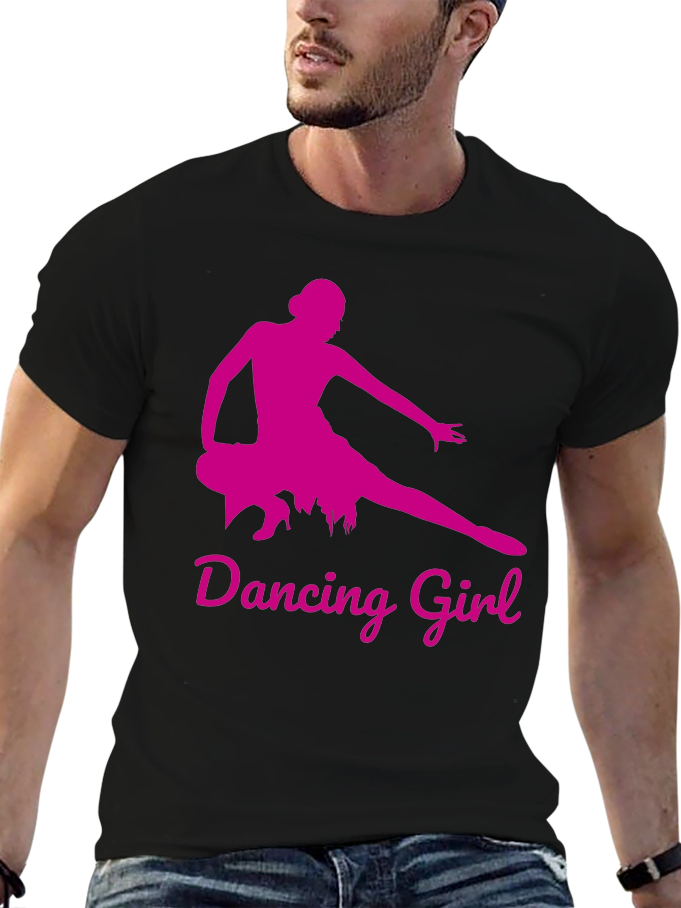 Dancing Girl Graphic Tee - Black